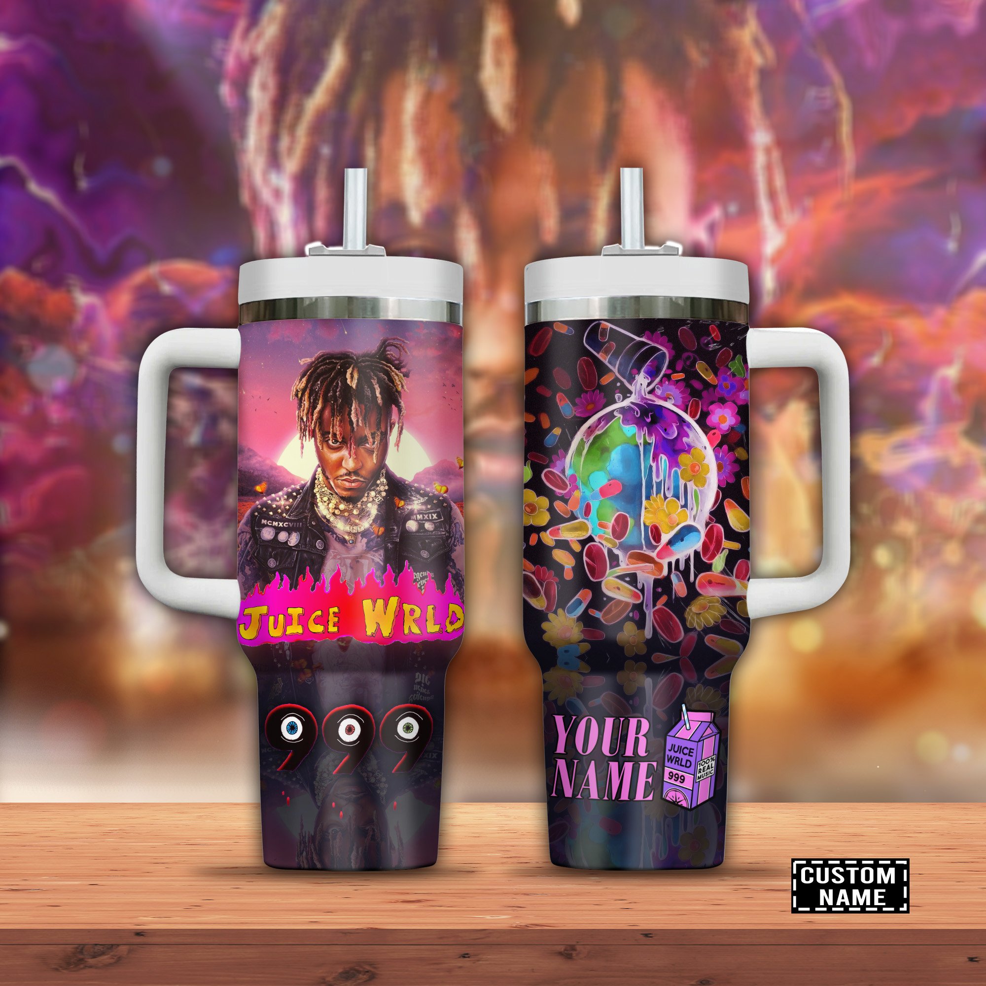 Juice WRLD Music Custom Stanley Cup 40 oz 30 oz Tumbler With Handle