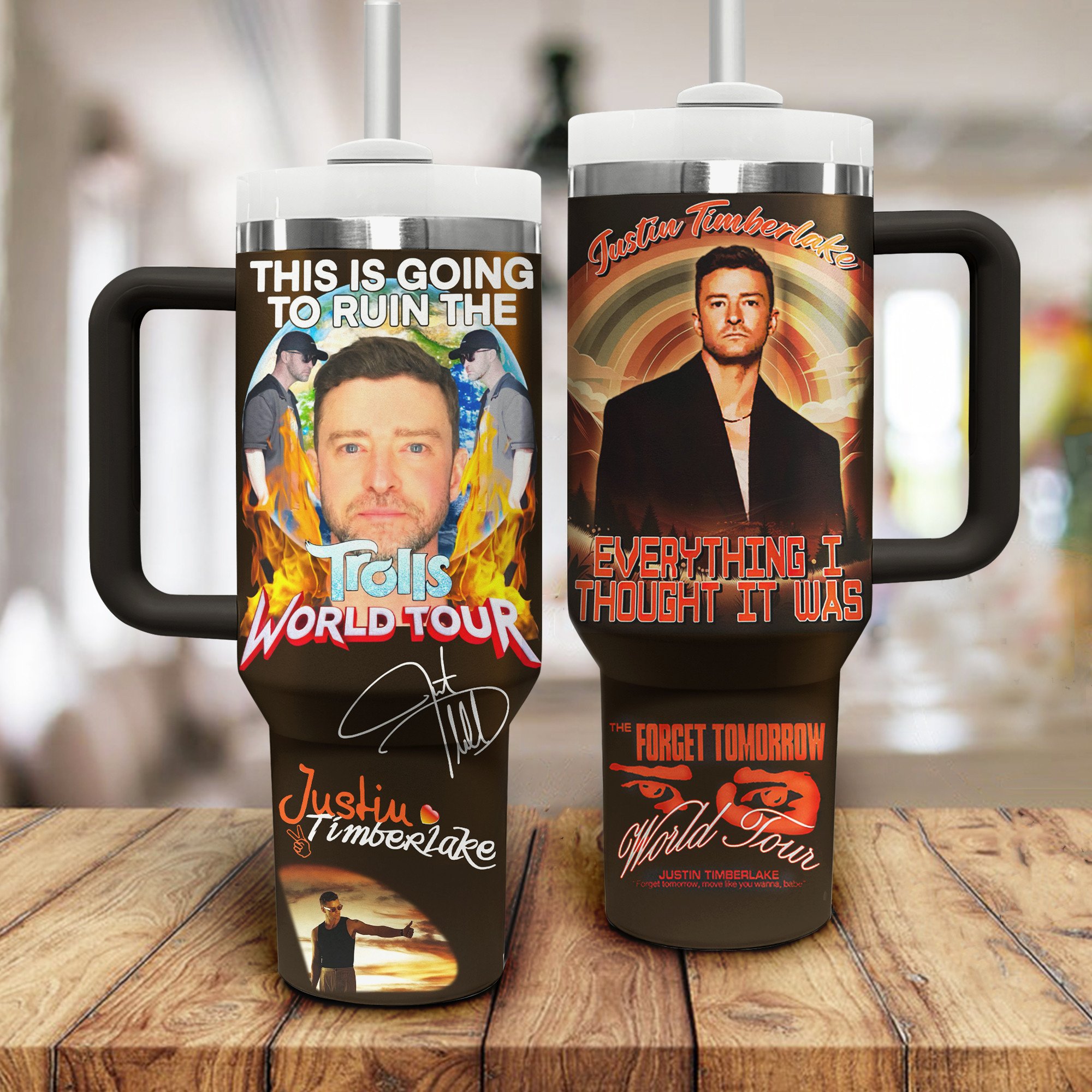 Justin Timberlake Music Custom Stanley Cup 40 oz 30 oz Tumbler With Handle