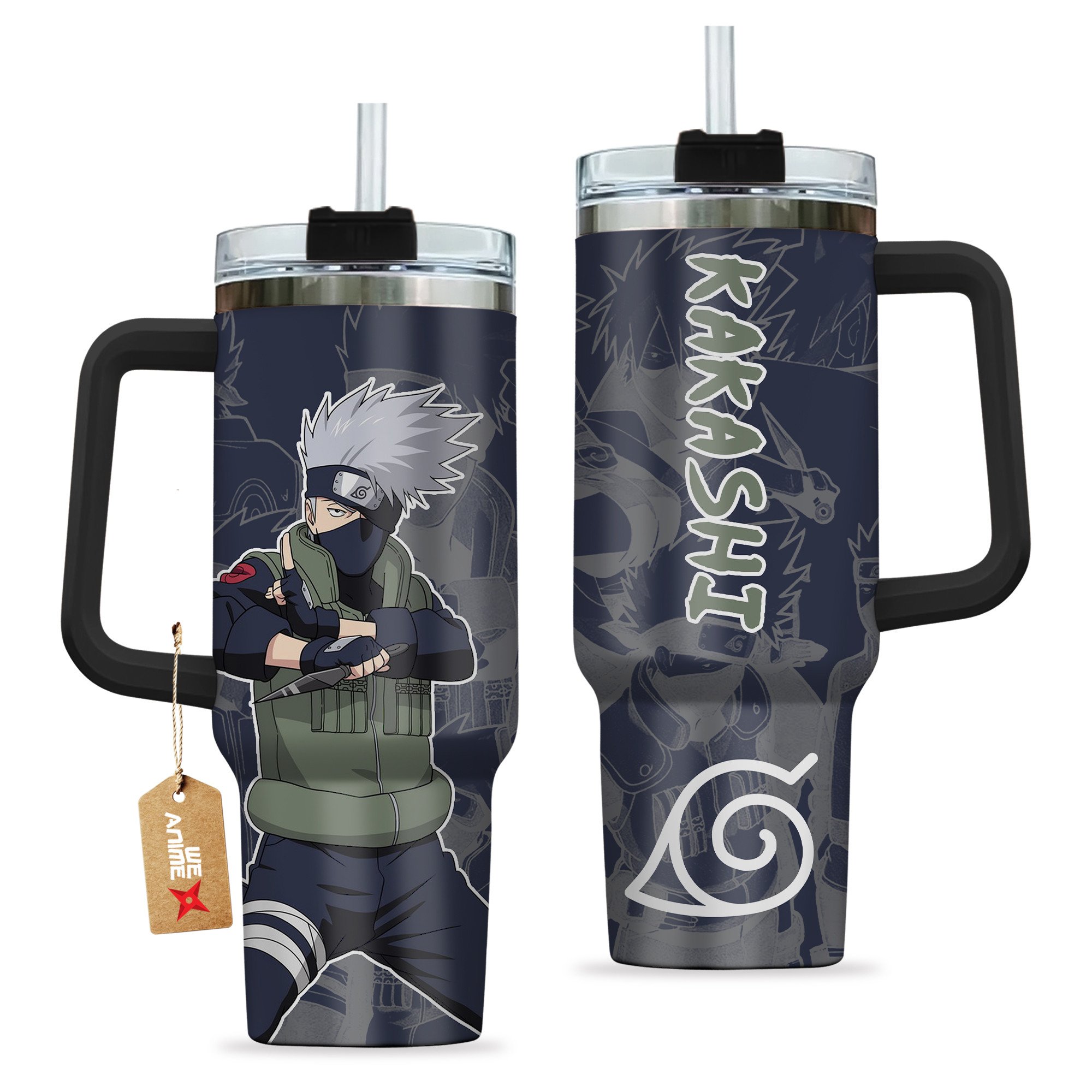 Kakashi Hatake Naruto Anime Custom Stanley Cup 40 oz 30 oz Tumbler With Handle