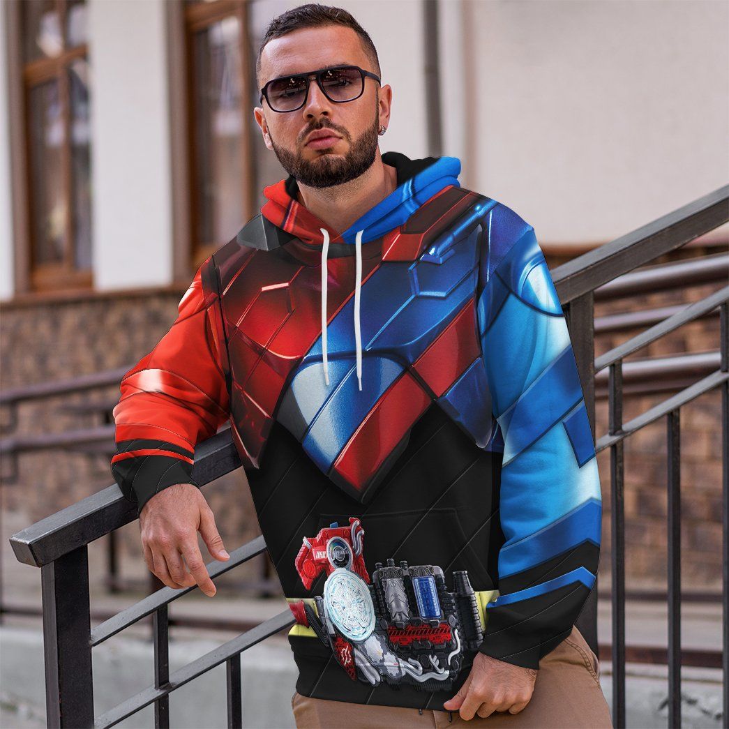 Kamen Rider Build Rabbit Tank Costume Hoodie Sweatshirt T-Shirt Sweatpants Tracksuit - Stormmerch Exclusive