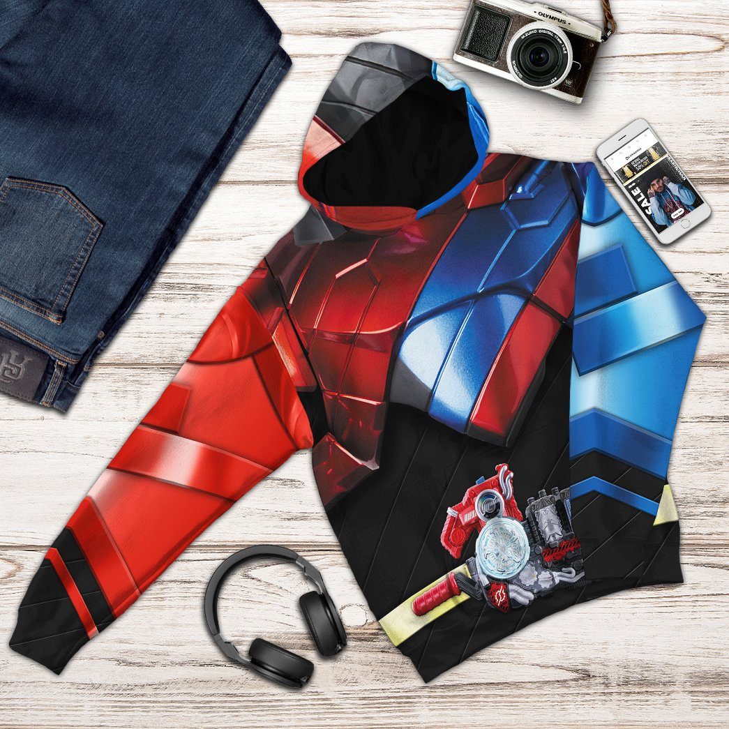 Kamen Rider Build Rabbit Tank Costume Hoodie Sweatshirt T-Shirt Sweatpants Tracksuit - Stormmerch Exclusive