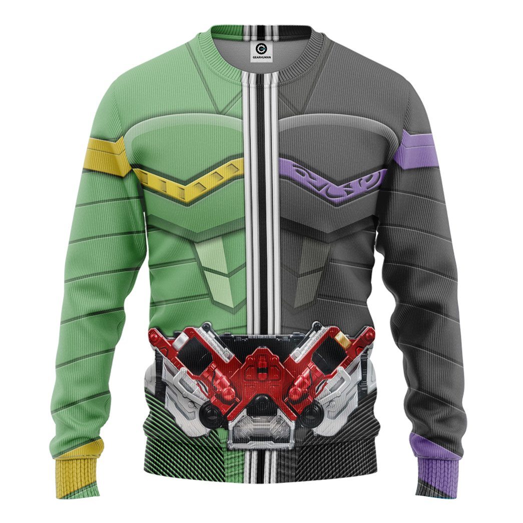 Kamen Rider W Cyclone Joker Form Costume Hoodie Sweatshirt T-Shirt Sweatpants Tracksuit - Stormmerch Exclusive