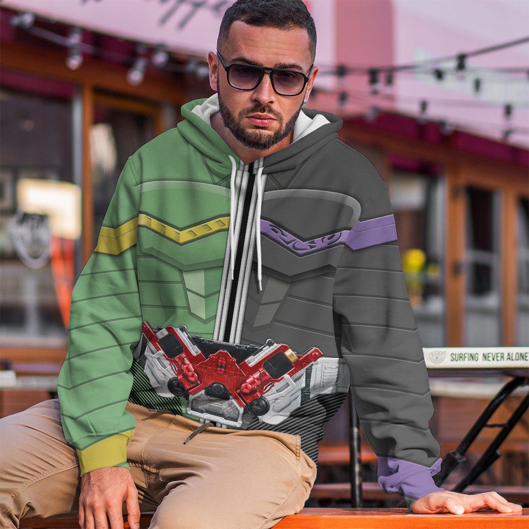 Kamen Rider W Cyclone Joker Form Costume Hoodie Sweatshirt T-Shirt Sweatpants Tracksuit - Stormmerch Exclusive