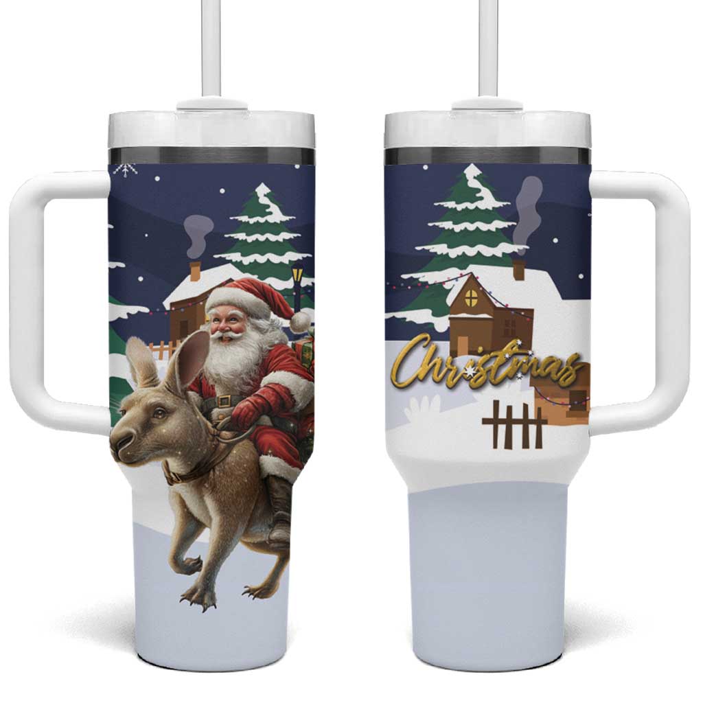 Kangaroo Australia Christmas Xmas Pattern Custom Stanley Cup 40 oz 30 oz Tumbler With Handle