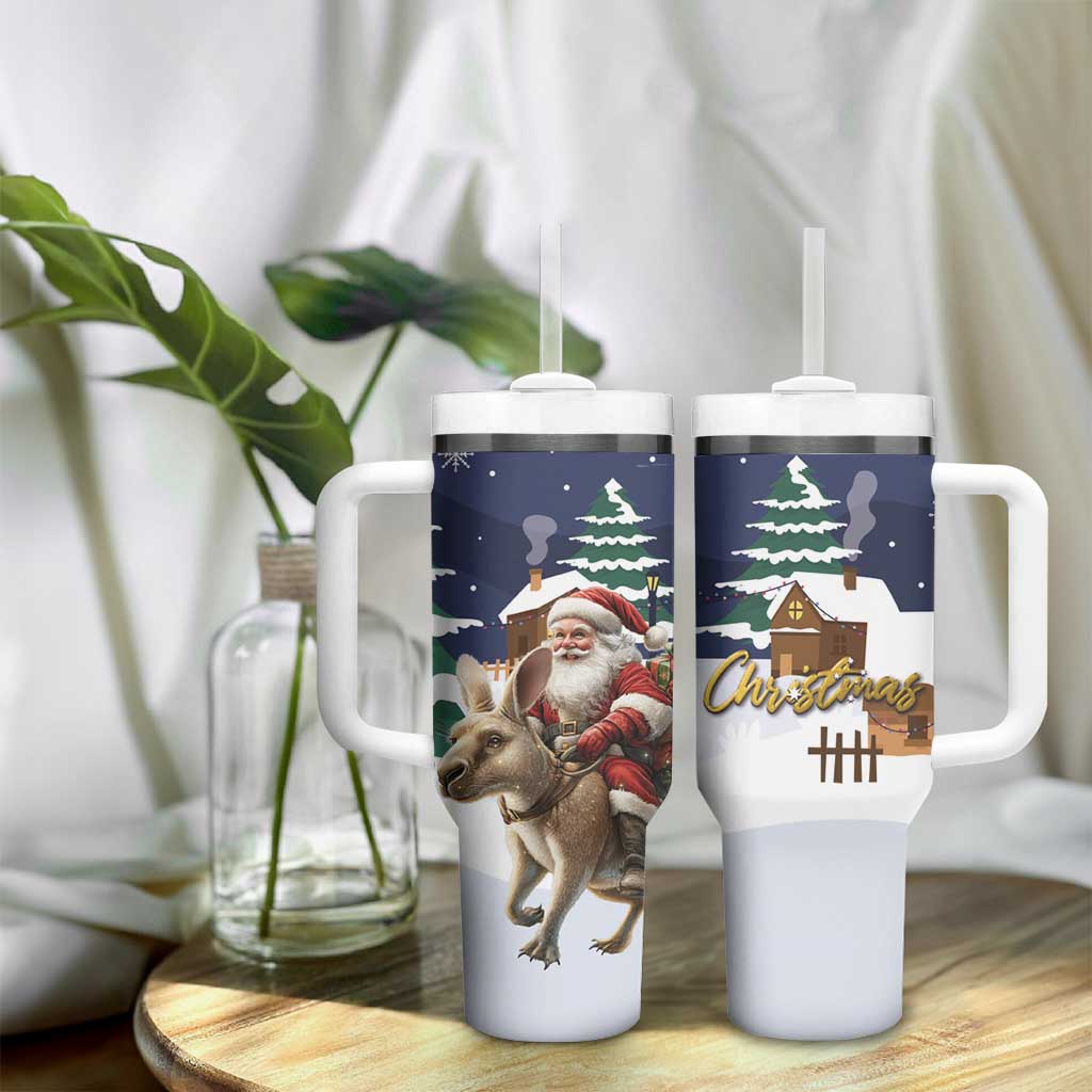 Kangaroo Australia Christmas Xmas Pattern Custom Stanley Cup 40 oz 30 oz Tumbler With Handle