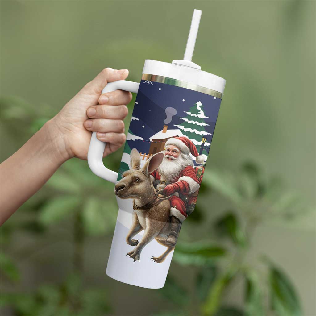 Kangaroo Australia Christmas Xmas Pattern Custom Stanley Cup 40 oz 30 oz Tumbler With Handle