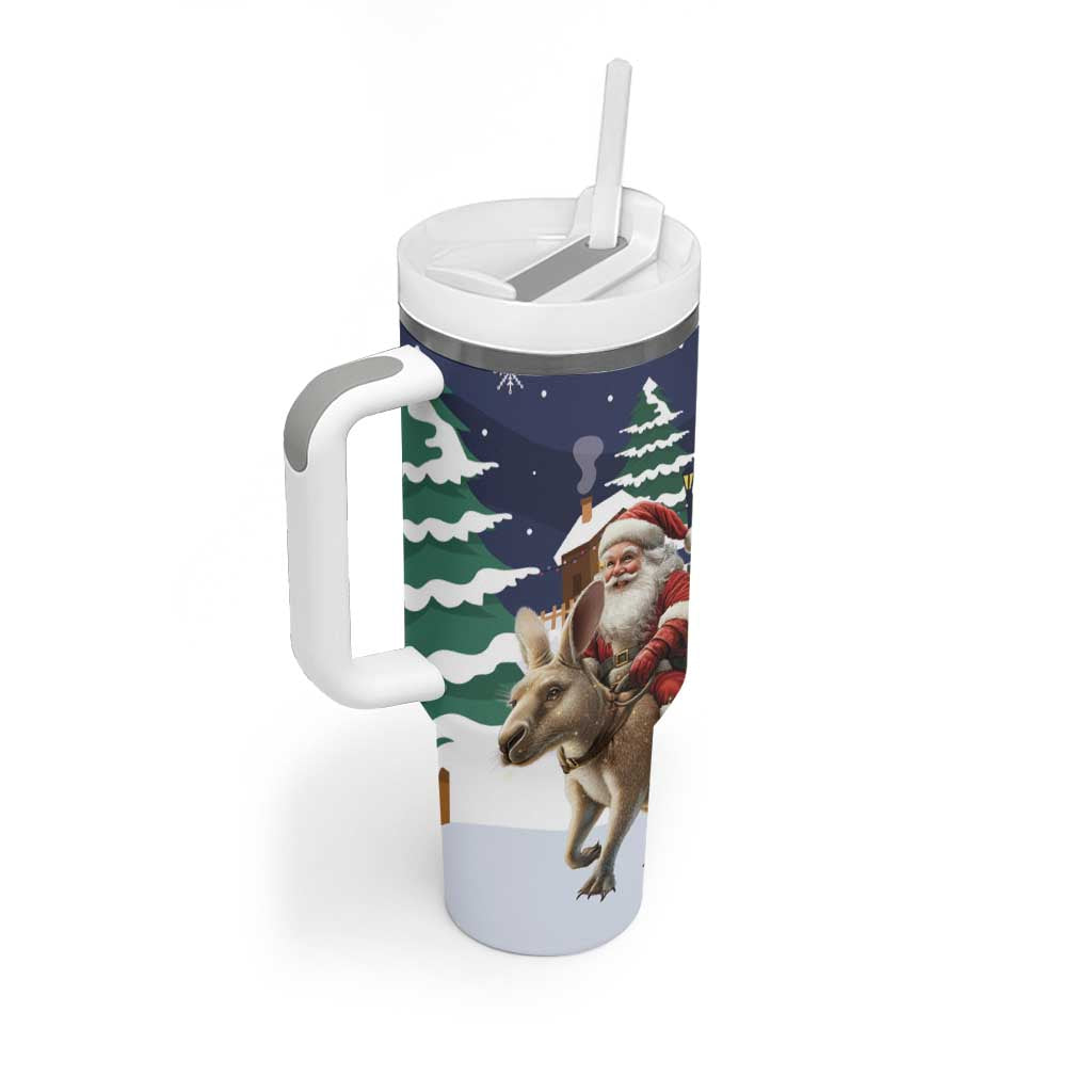 Kangaroo Australia Christmas Xmas Pattern Custom Stanley Cup 40 oz 30 oz Tumbler With Handle