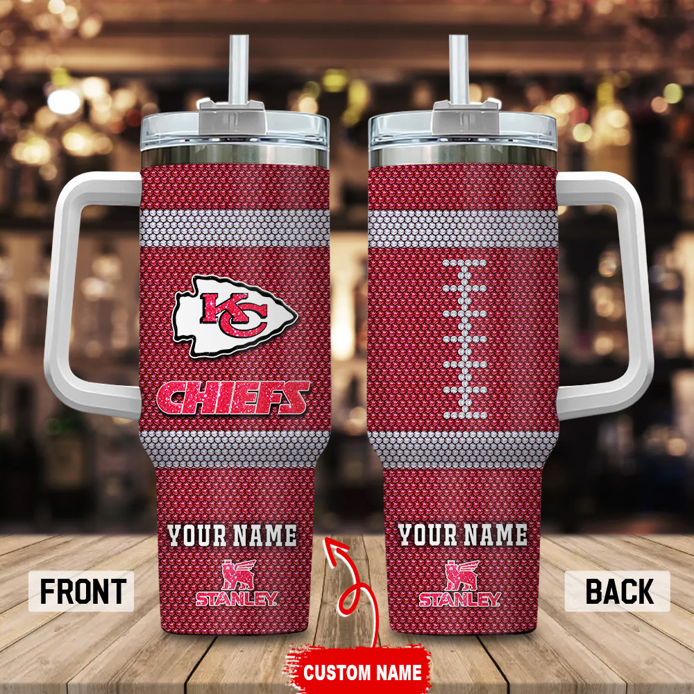 Kansas City Chiefs NFL Crystal Custom Stanley Cup 40 oz 30 oz Tumbler With Handle