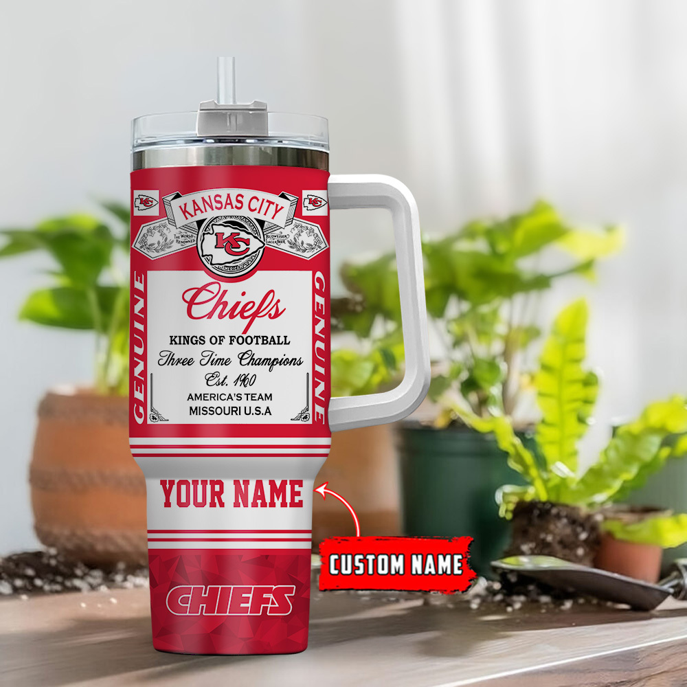 Kansas City Chiefs NFL Custom Stanley Cup 40 oz 30 oz Tumbler With Handle