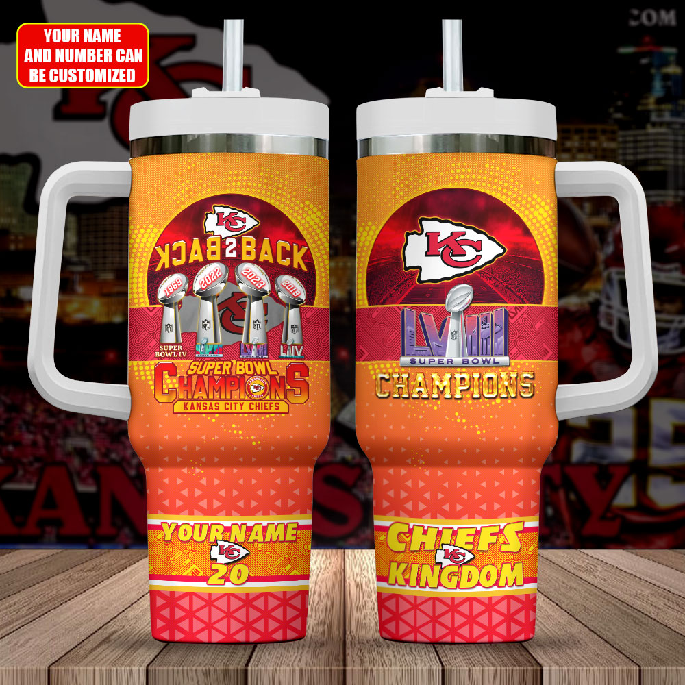 Kansas City Chiefs NFL Custom Stanley Cup 40 oz 30 oz Tumbler With Handle