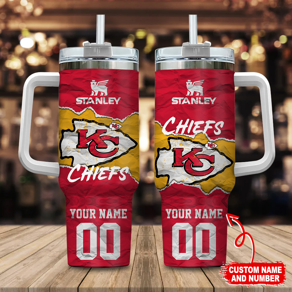 Kansas City Chiefs NFL Custom Stanley Cup 40 oz 30 oz Tumbler With Handle