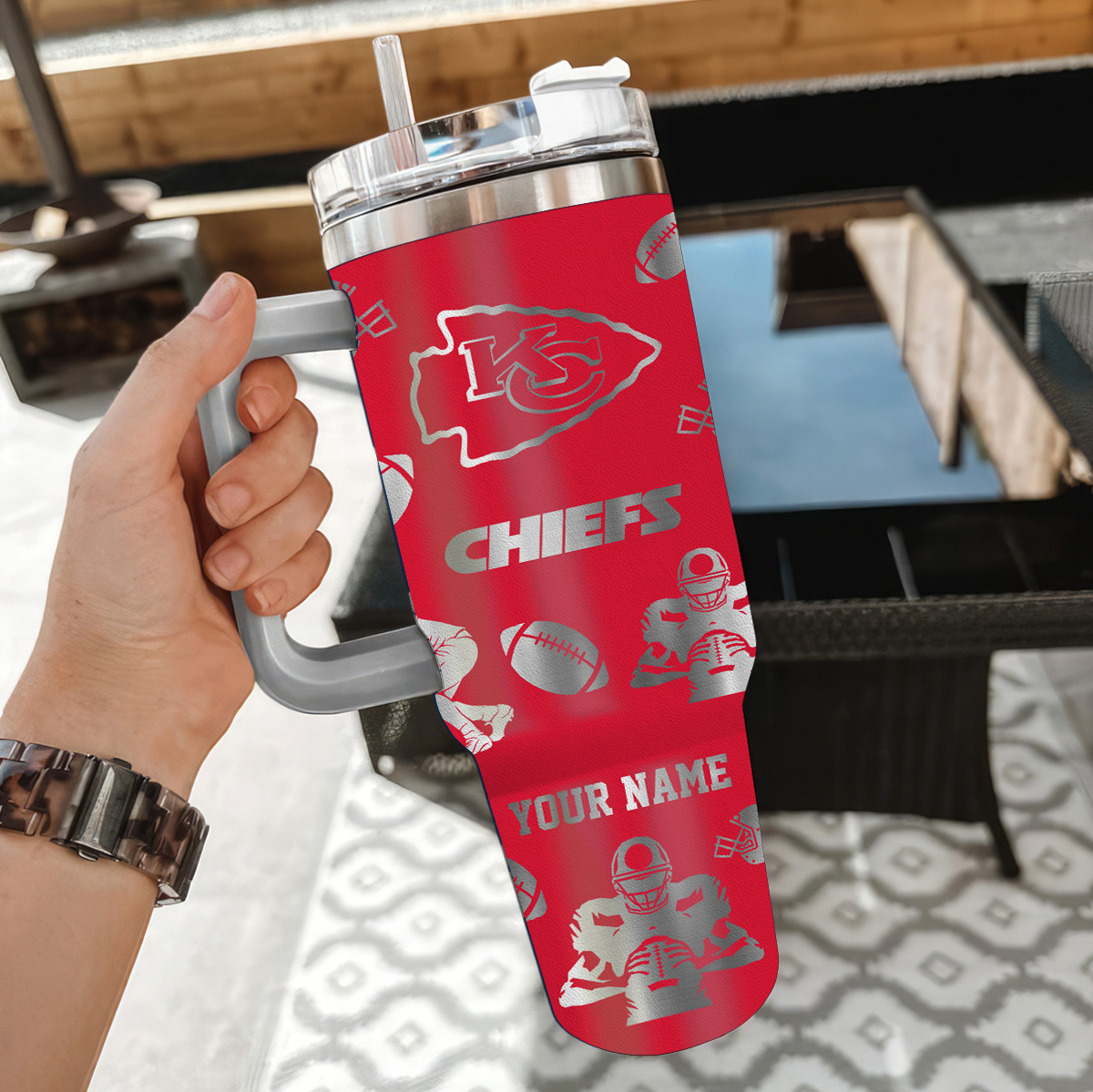 Kansas City Chiefs NFL Custom Stanley Cup 40 oz 30 oz Tumbler With Handle