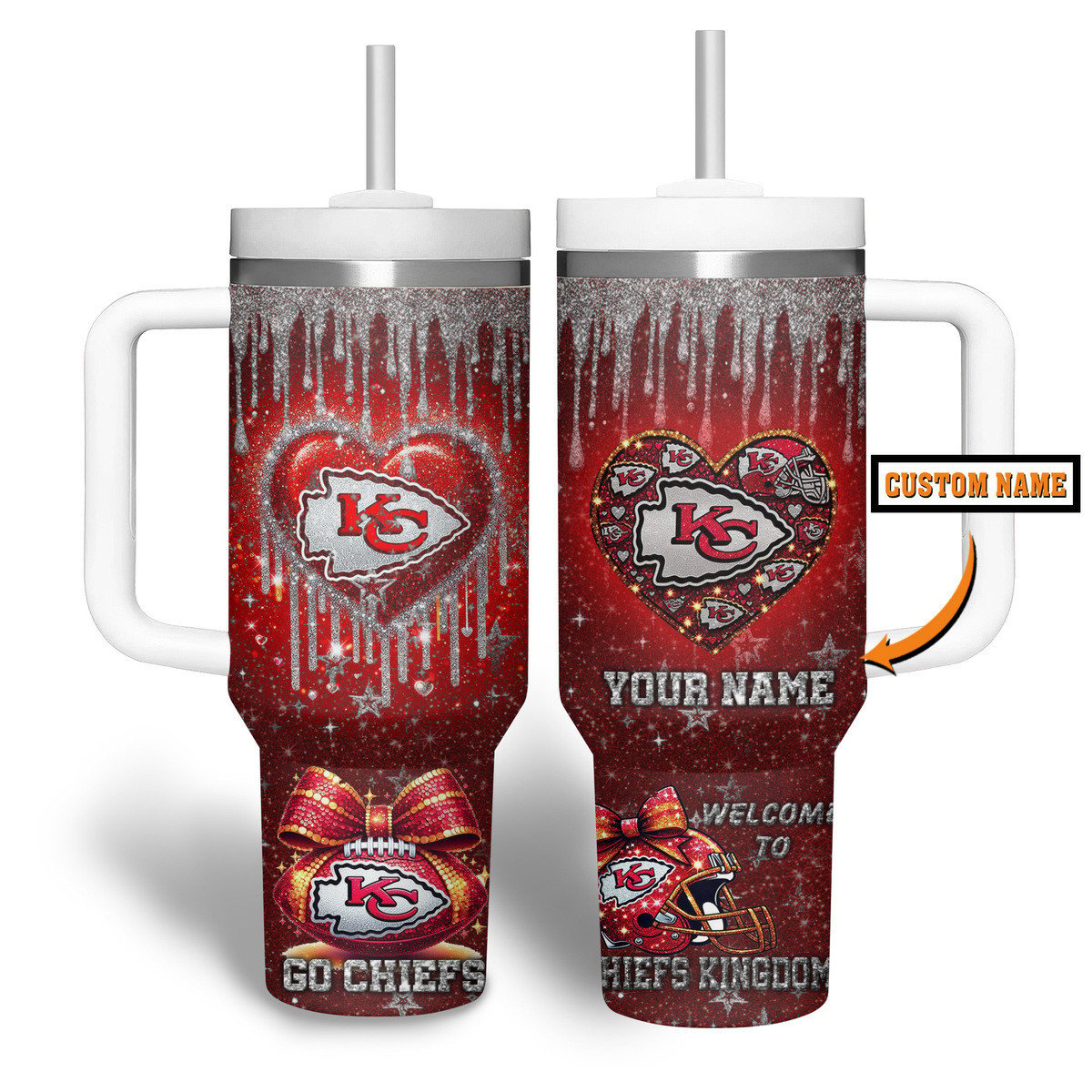 Kansas City Chiefs NFL Custom Stanley Cup 40 oz 30 oz Tumbler With Handle