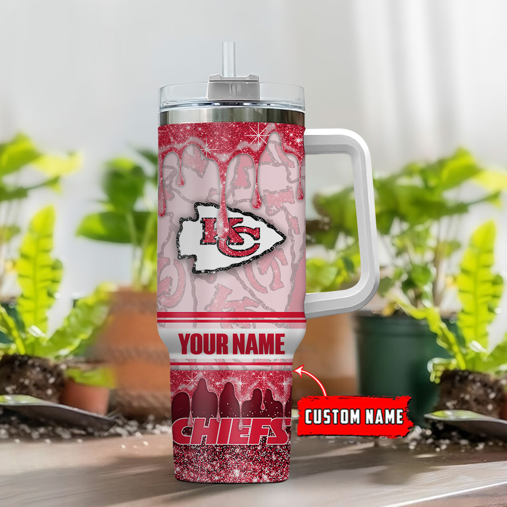 Kansas City Chiefs NFL Glitter Custom Stanley Cup 40 oz 30 oz Tumbler With Handle