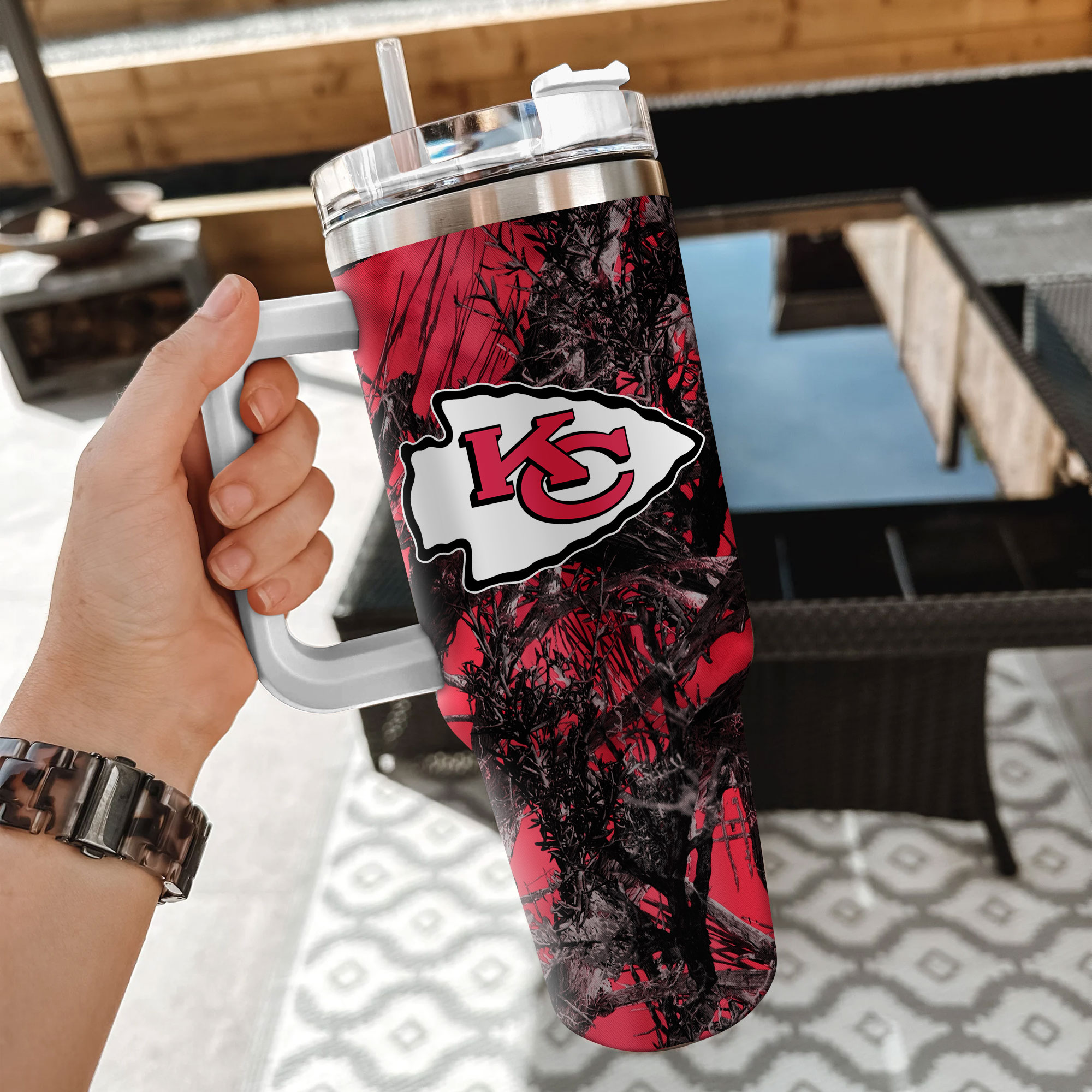 Kansas City Chiefs NFL Hunting Custom Stanley Cup 40 oz 30 oz Tumbler With Handle
