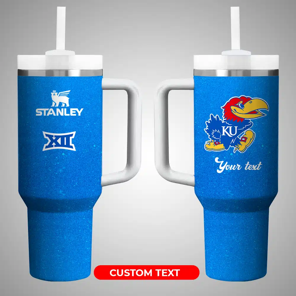 Kansas Jayhawks NCAA Custom Stanley Cup 40 oz 30 oz Tumbler With Handle