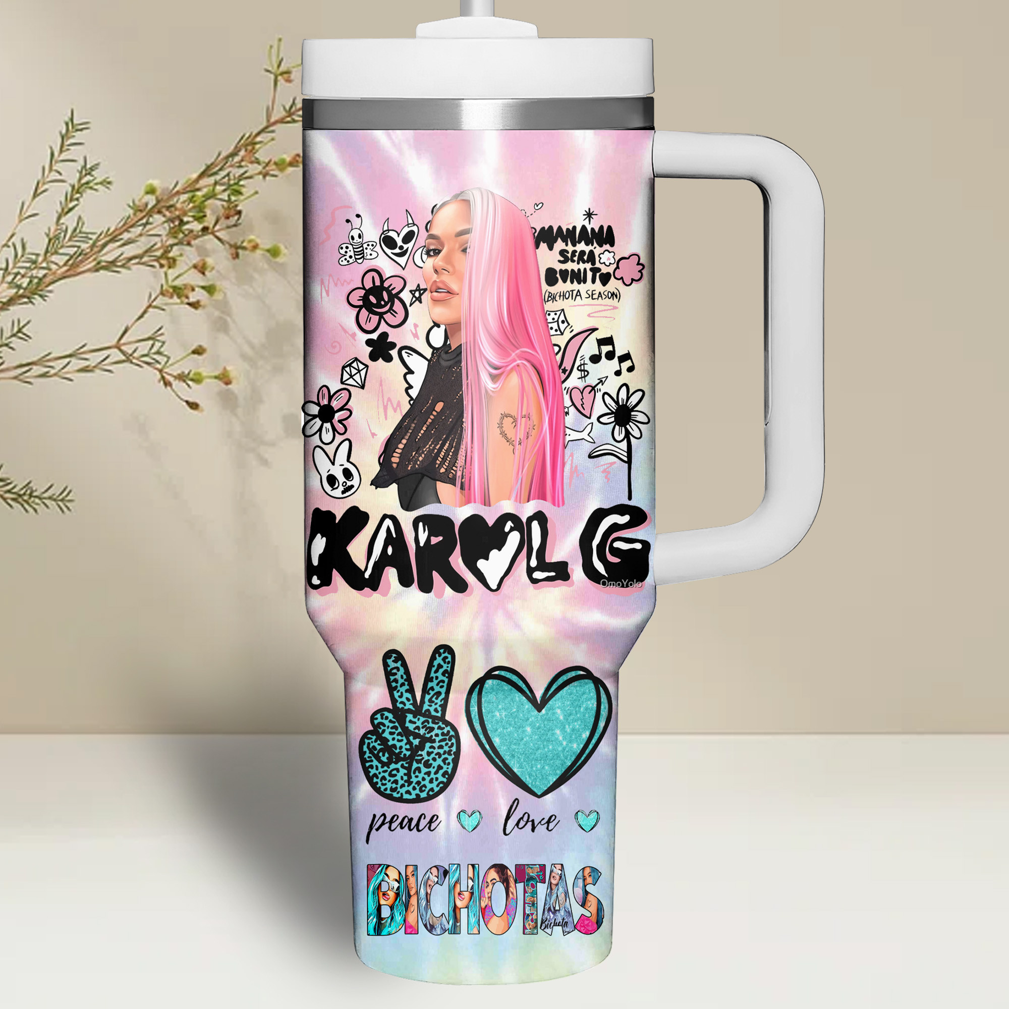 Karol G Music Custom Stanley Cup 40 oz 30 oz Tumbler With Handle