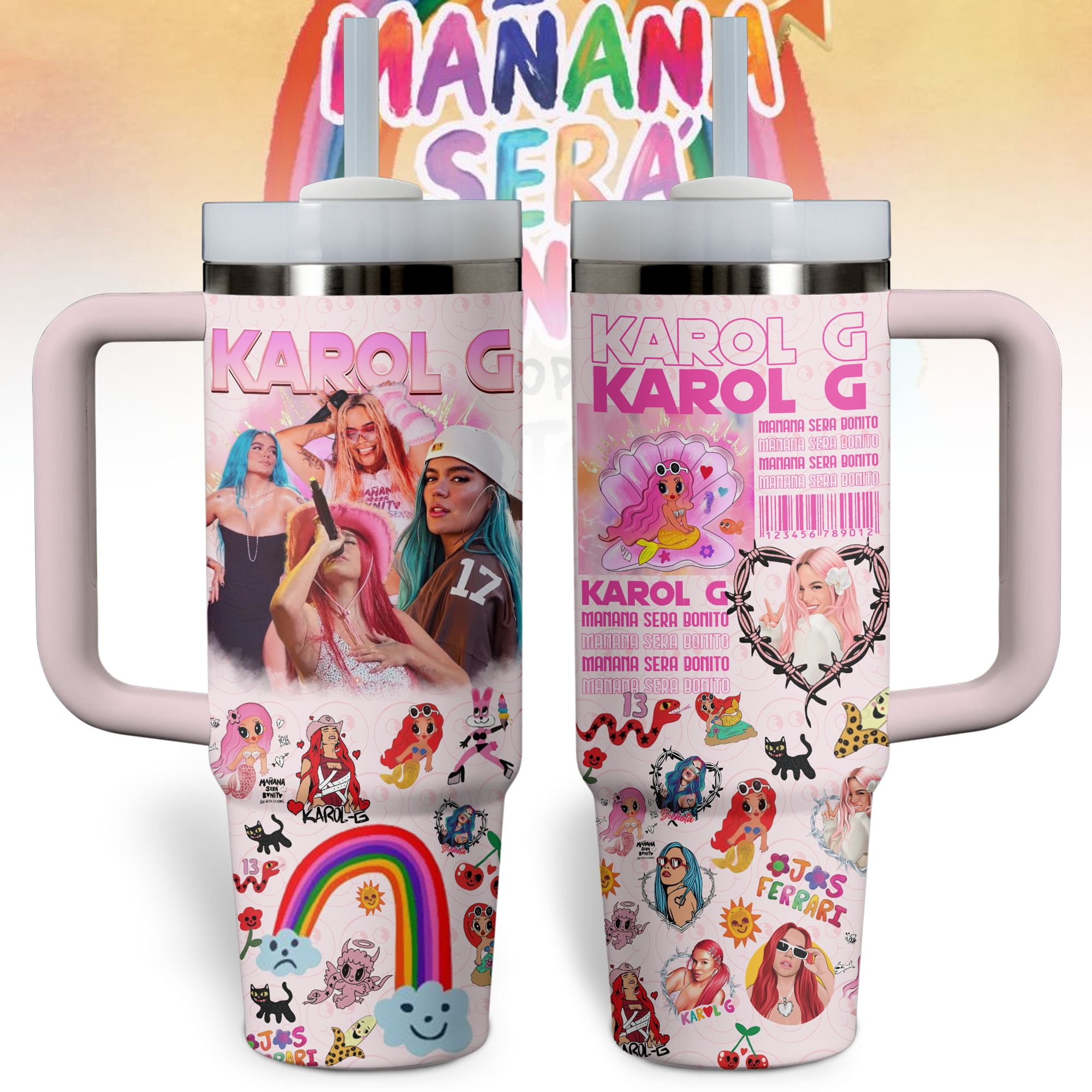 Karol G Music Custom Stanley Cup 40 oz 30 oz Tumbler With Handle