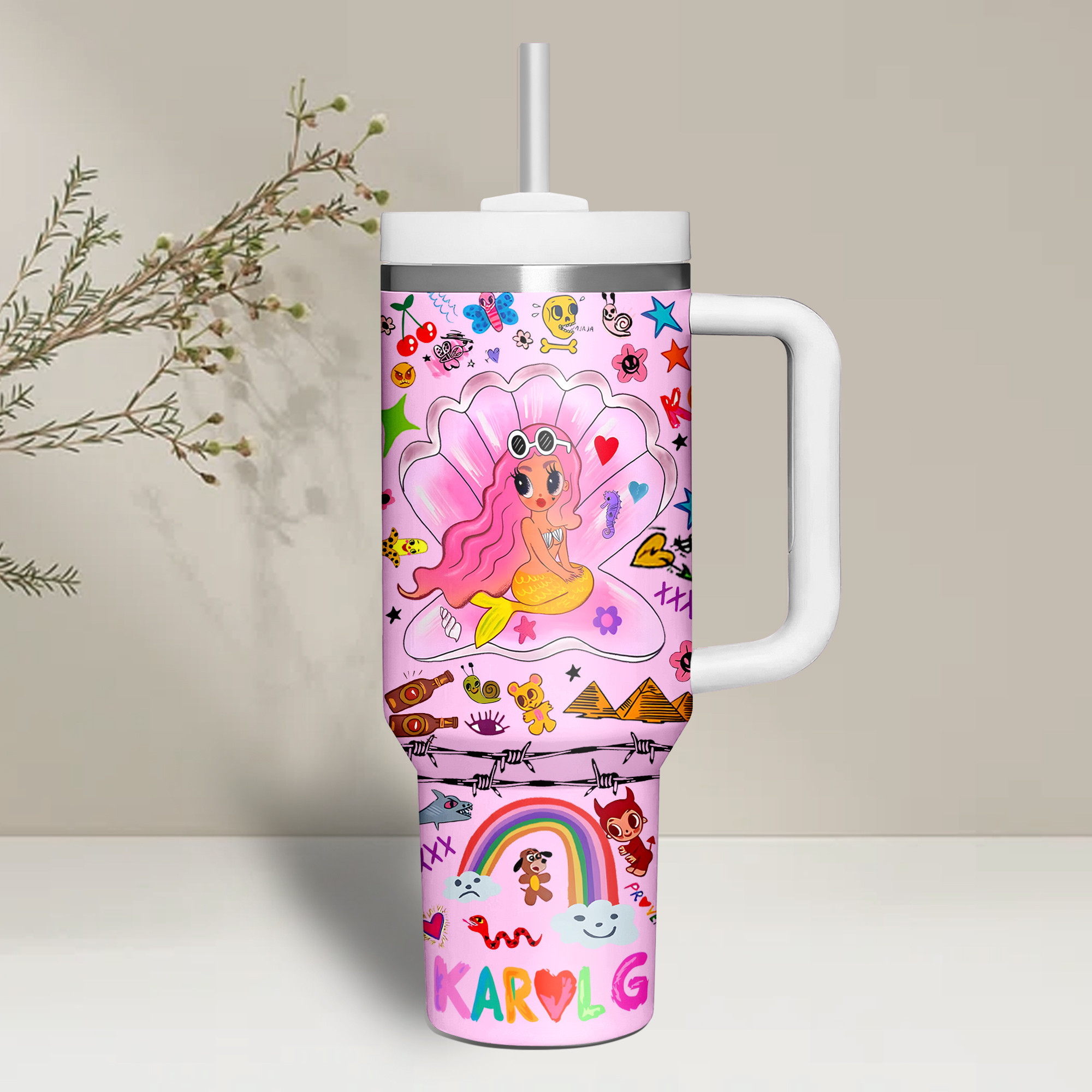 Karol G Music Custom Stanley Cup 40 oz 30 oz Tumbler With Handle
