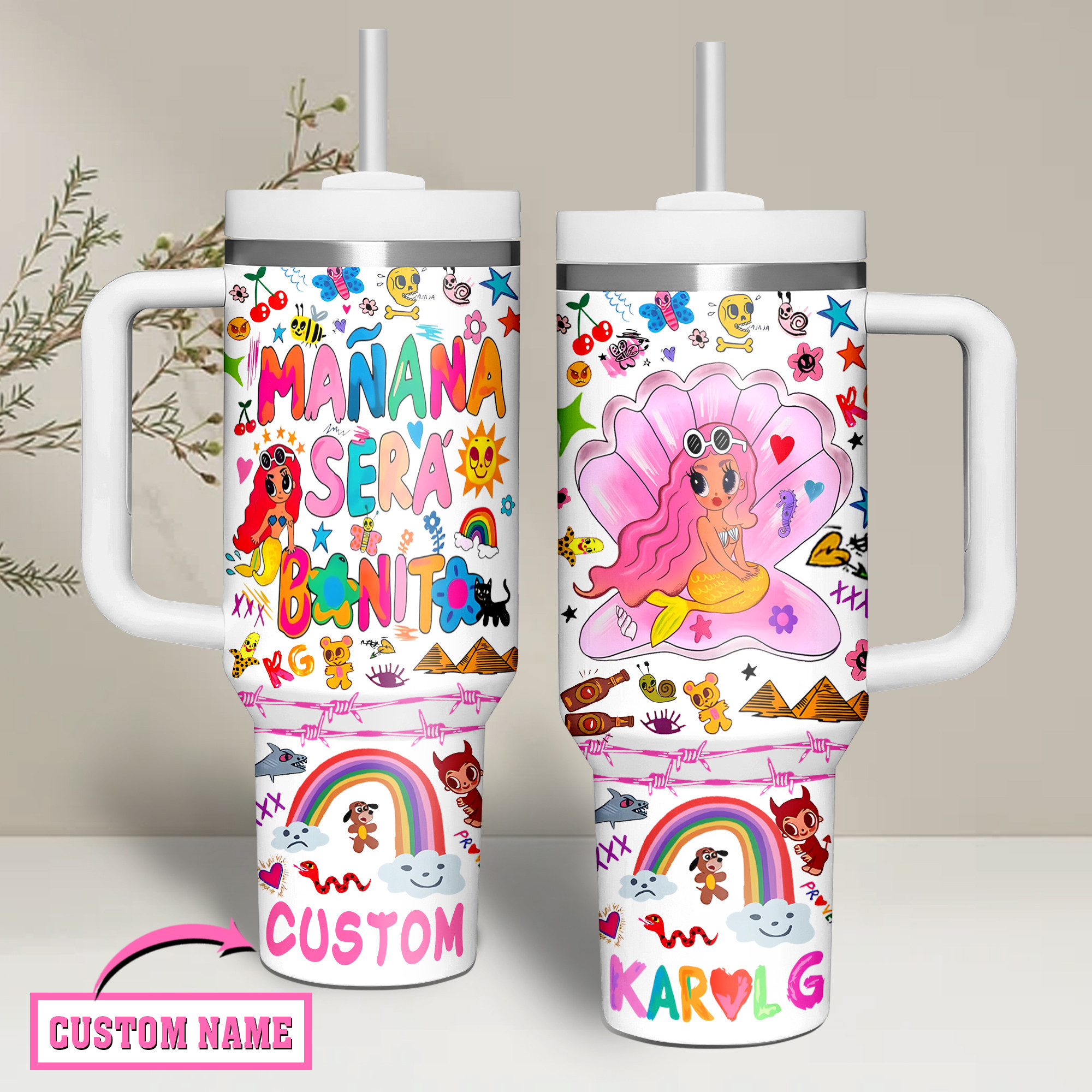 Karol G Music Custom Stanley Cup 40 oz 30 oz Tumbler With Handle