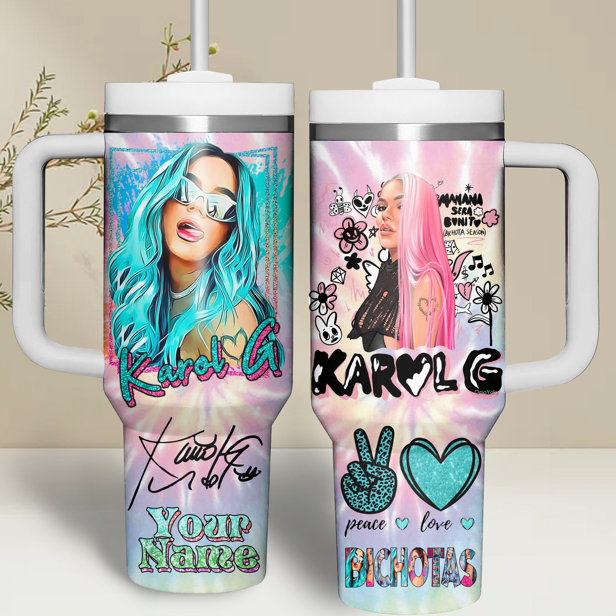 Karol G Music Custom Stanley Cup 40 oz 30 oz Tumbler With Handle