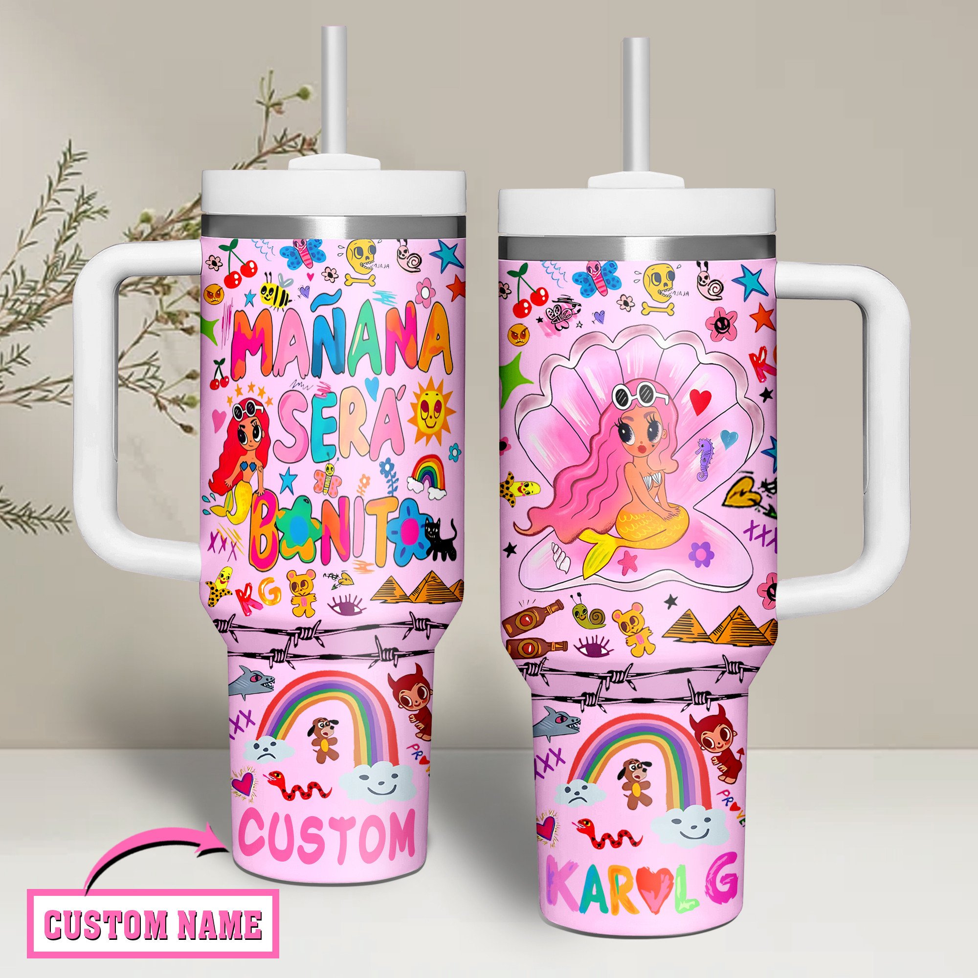 Karol G Music Custom Stanley Cup 40 oz 30 oz Tumbler With Handle