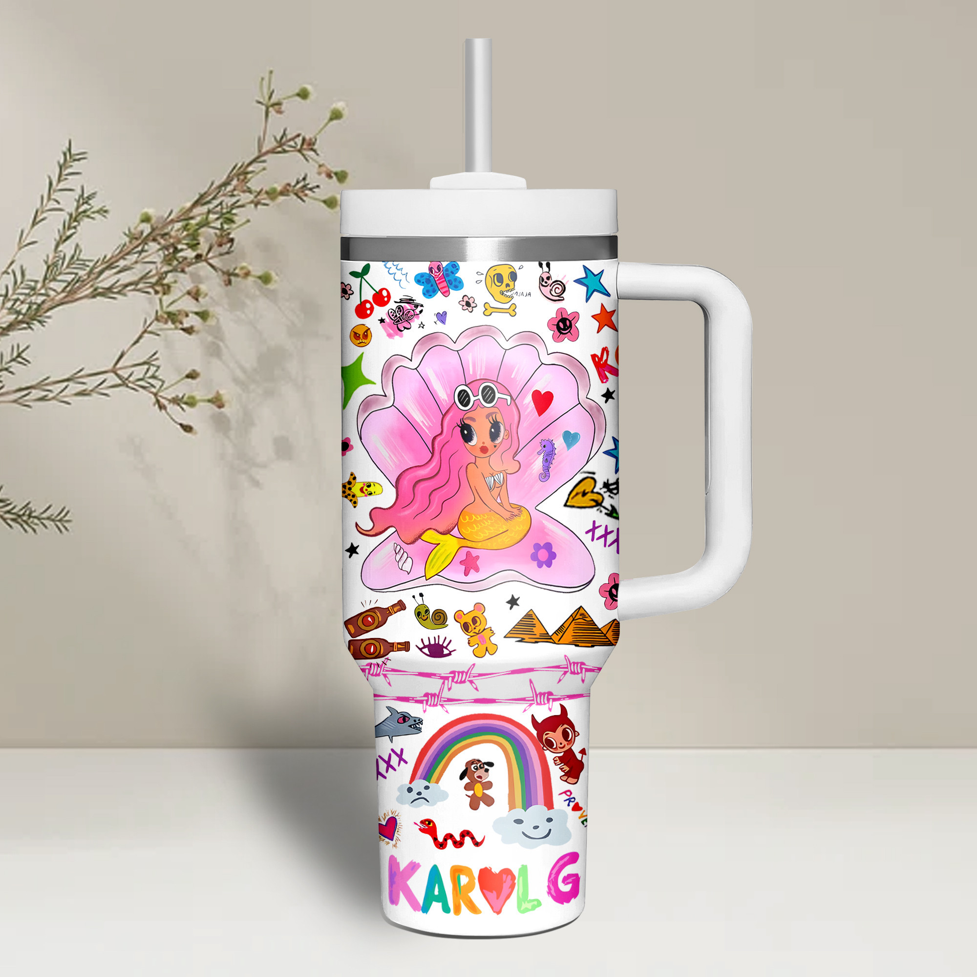 Karol G Music Custom Stanley Cup 40 oz 30 oz Tumbler With Handle