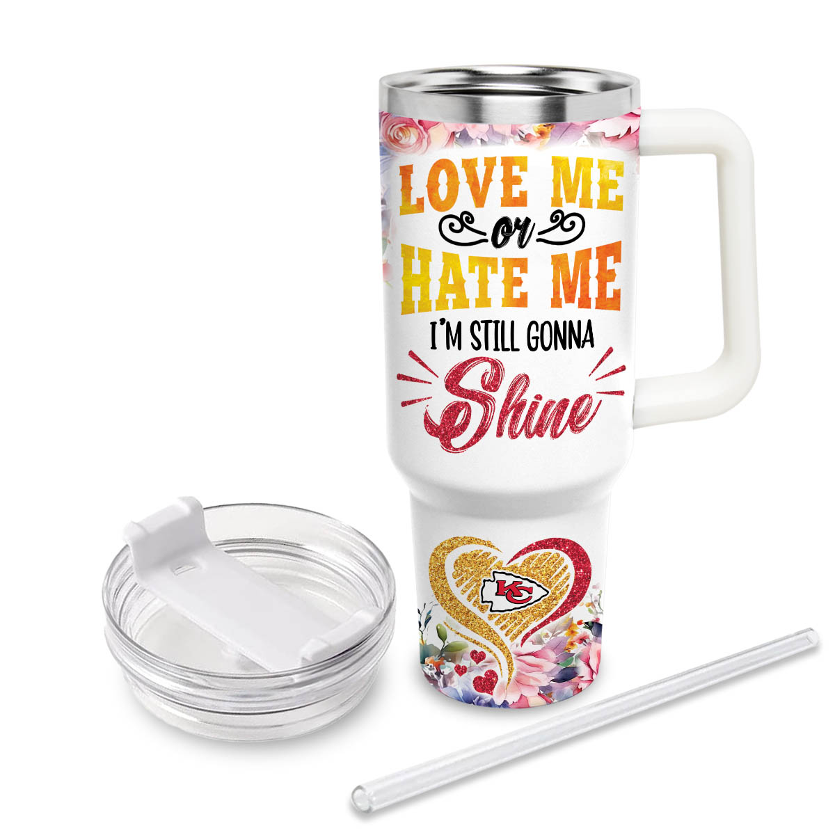 KCC Girl Kansas City Chiefs NFL Custom Stanley Cup 40 oz 30 oz Tumbler With Handle