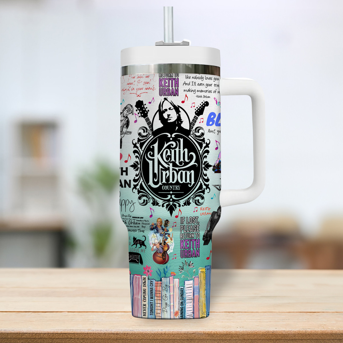 Keith Urban Music Custom Stanley Cup 40 oz 30 oz Tumbler With Handle