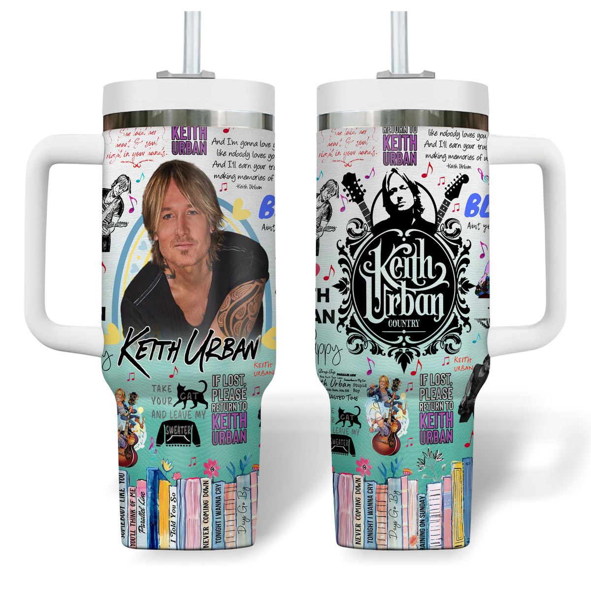 Keith Urban Music Custom Stanley Cup 40 oz 30 oz Tumbler With Handle