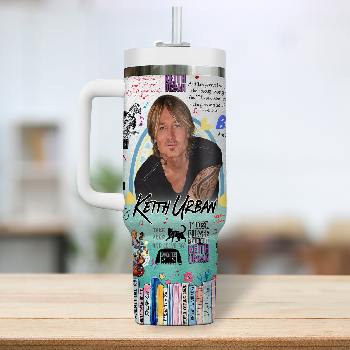 Keith Urban Music Custom Stanley Cup 40 oz 30 oz Tumbler With Handle