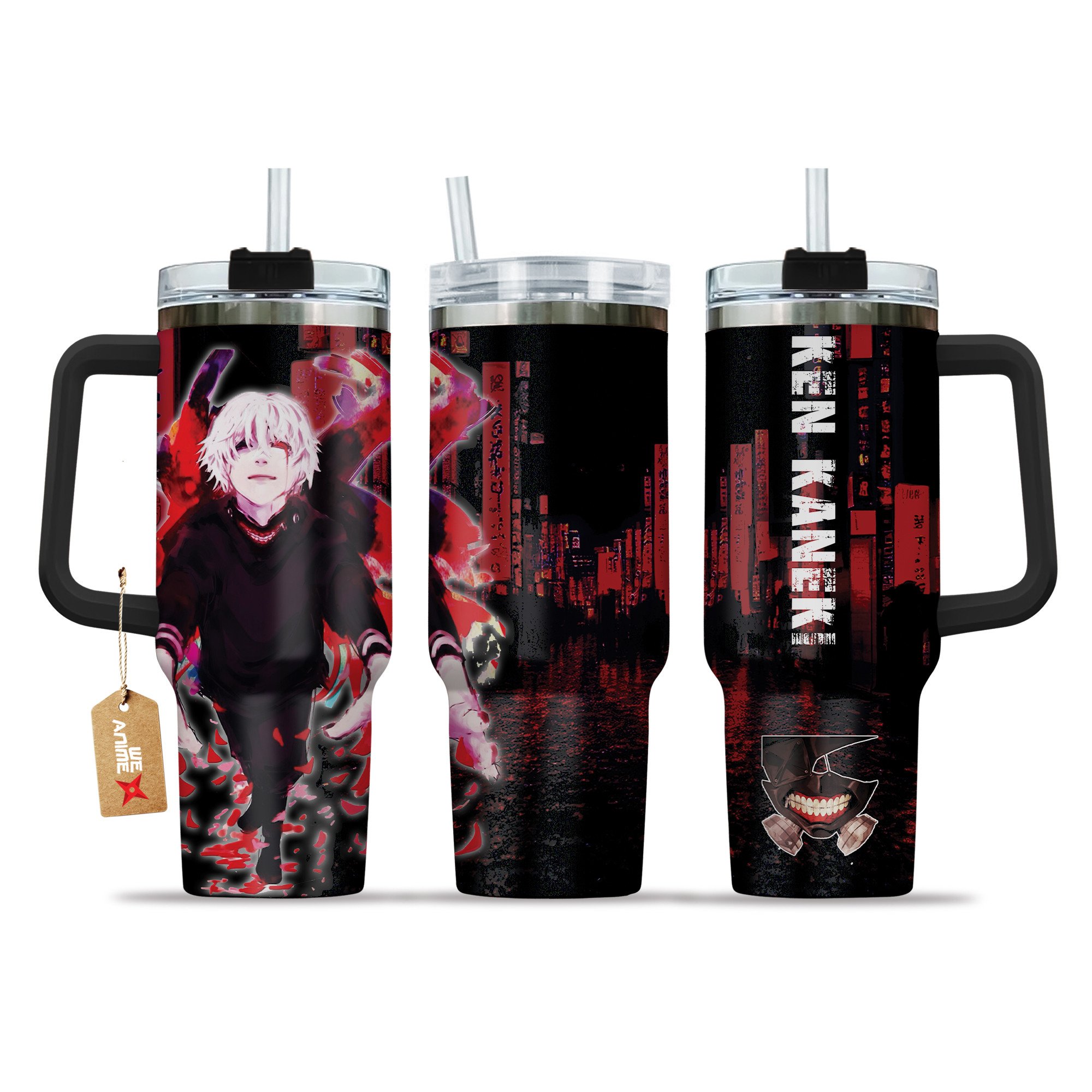 Ken Kaneki Tokyo Ghoul Anime Custom Stanley Cup 40 oz 30 oz Tumbler With Handle