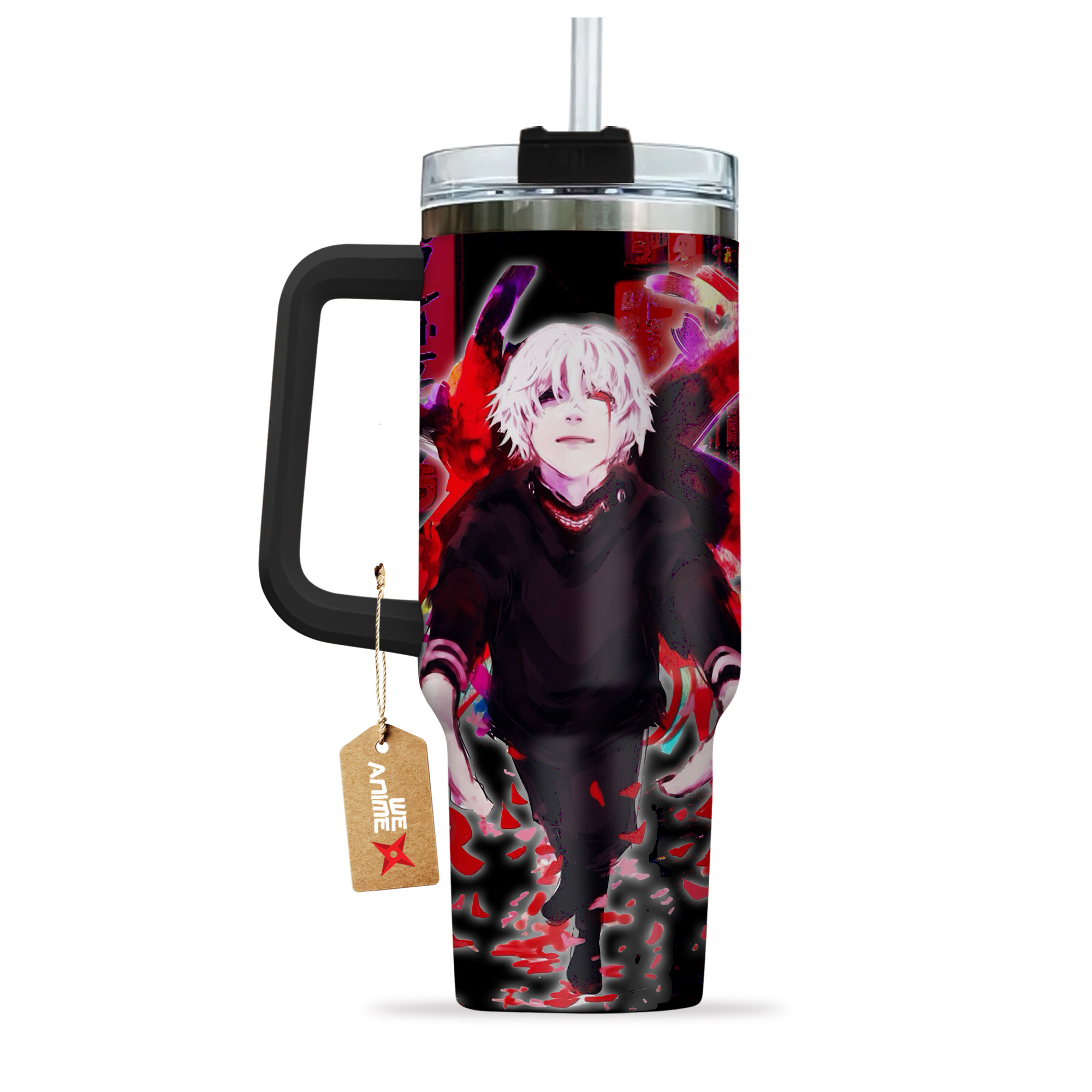 Ken Kaneki Tokyo Ghoul Anime Custom Stanley Cup 40 oz 30 oz Tumbler With Handle