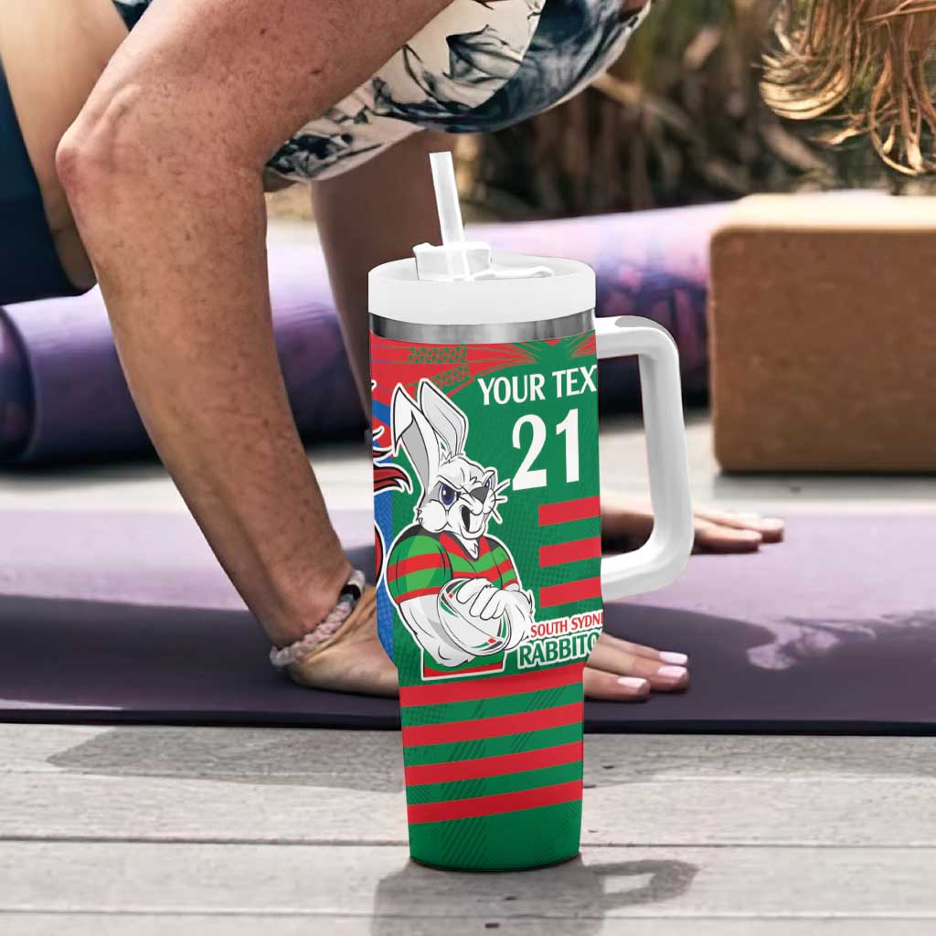 Knights and Rabbitohs Mascot Together Custom Stanley Cup 40 oz 30 oz Tumbler With Handle