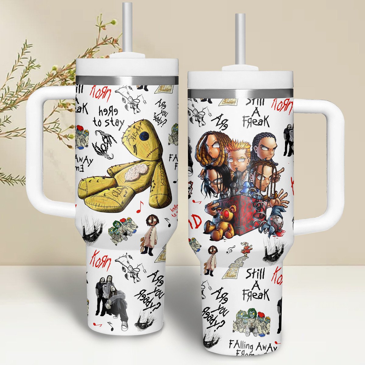 Korn Music Custom Stanley Cup 40 oz 30 oz Tumbler With Handle