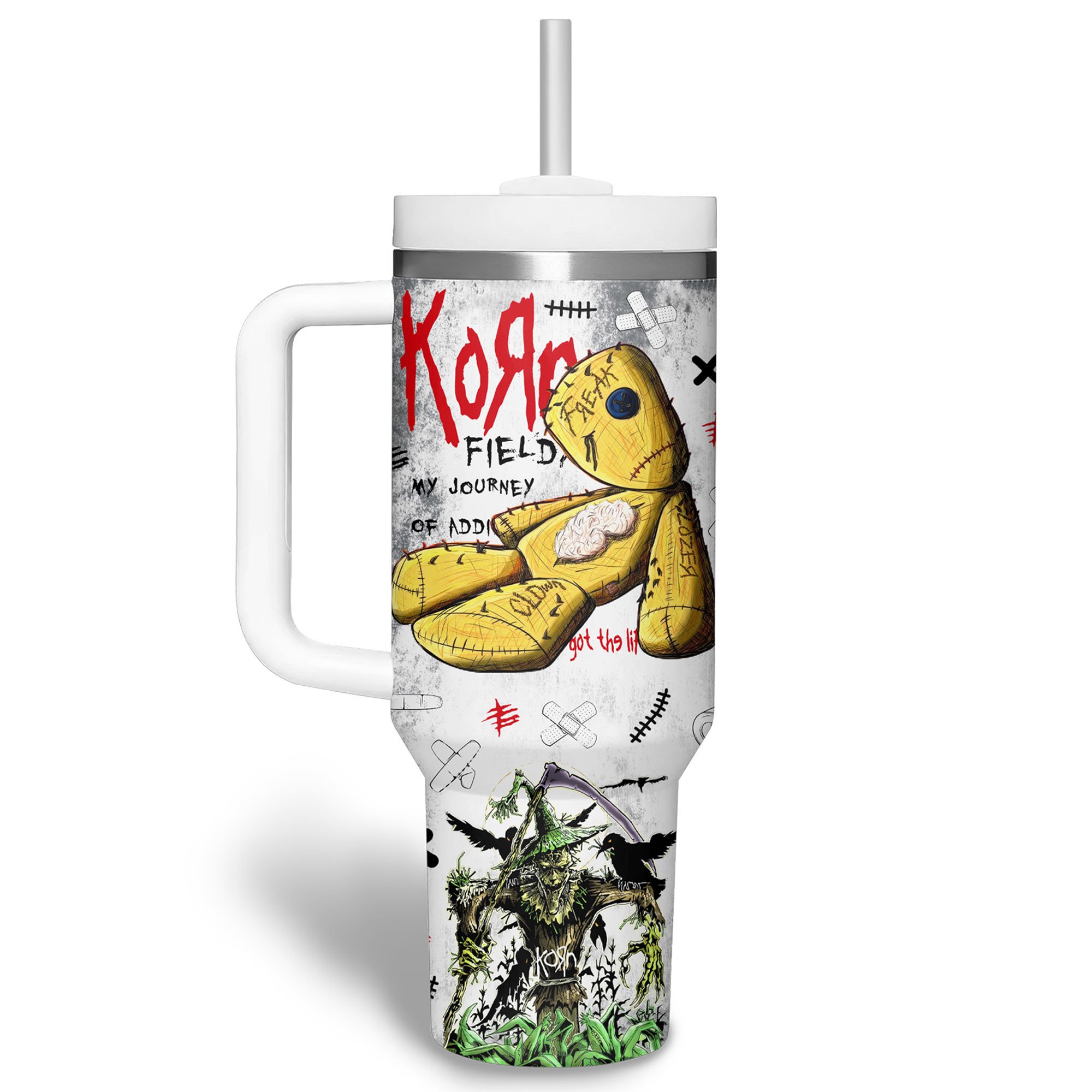 Korn Music Custom Stanley Cup 40 oz 30 oz Tumbler With Handle