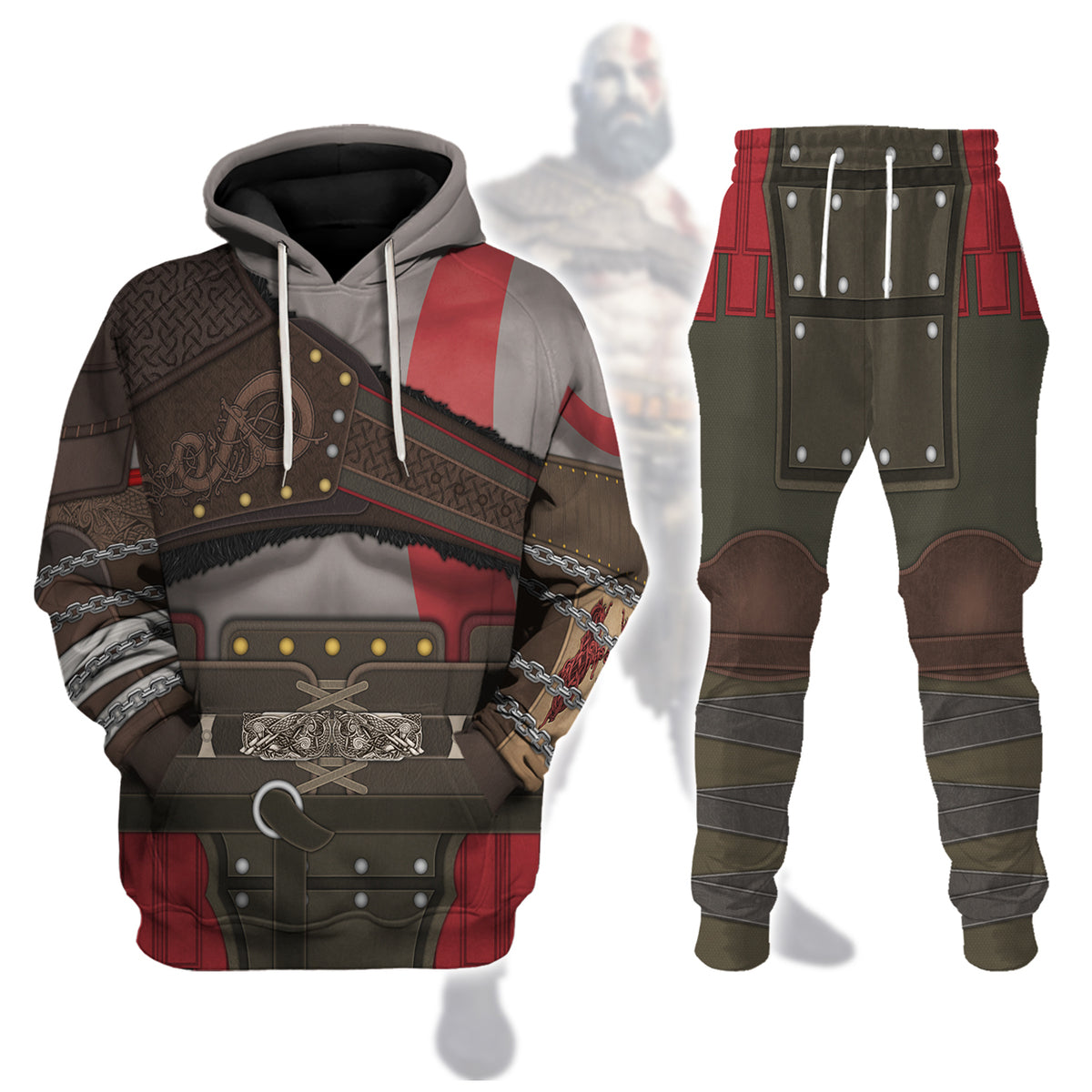 Kratos GOW Costume Hoodie Sweatshirt T-Shirt Sweatpants - Stormmerch Exclusive