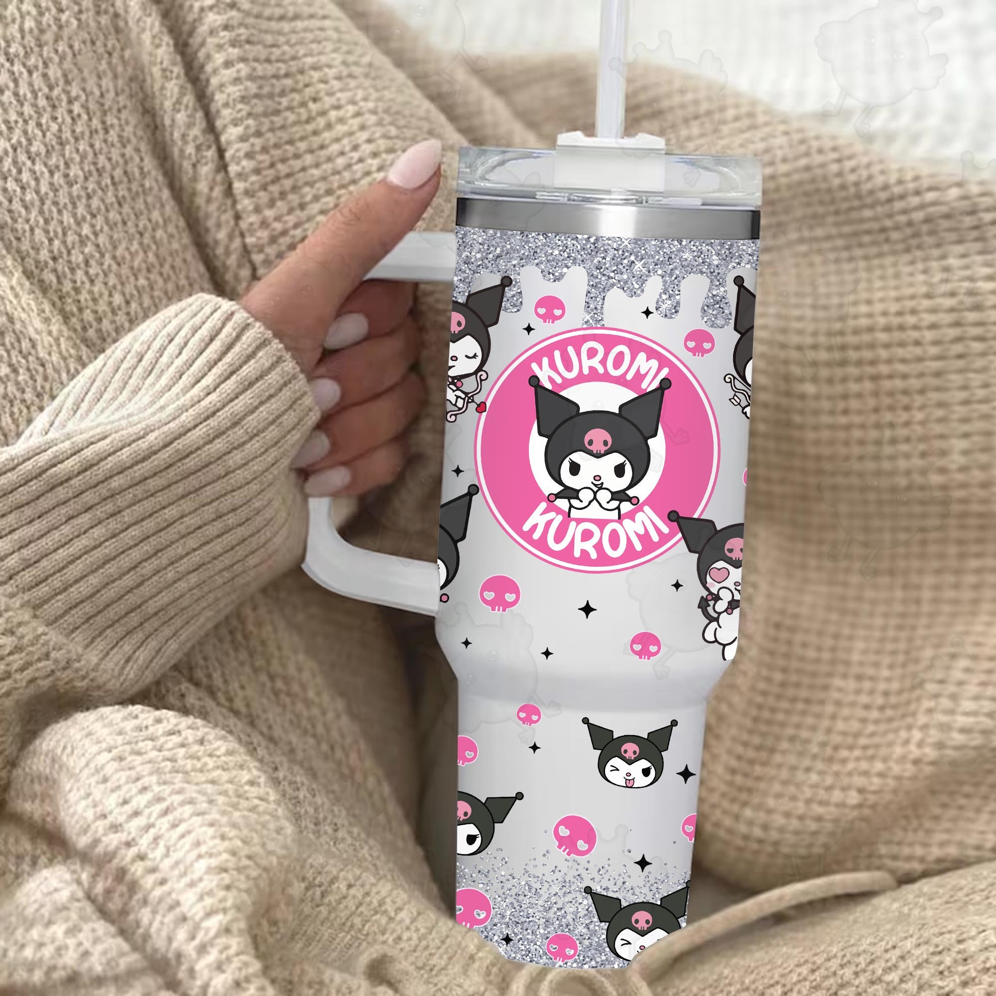 Kuromi Sanrio Cartoon Custom Stanley Cup 40 oz 30 oz Tumbler With Handle