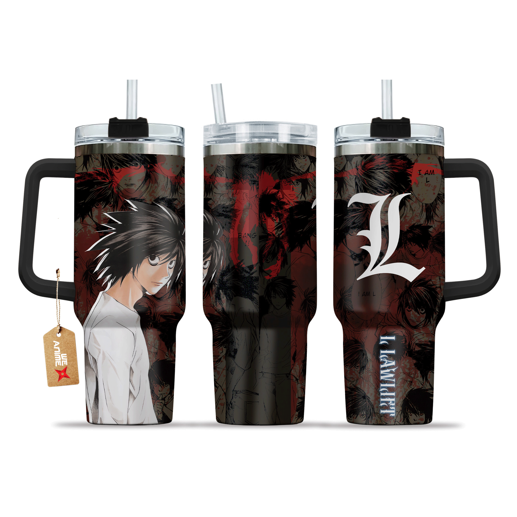 L Lawliet Death Note Anime Custom Stanley Cup 40 oz 30 oz Tumbler With Handle