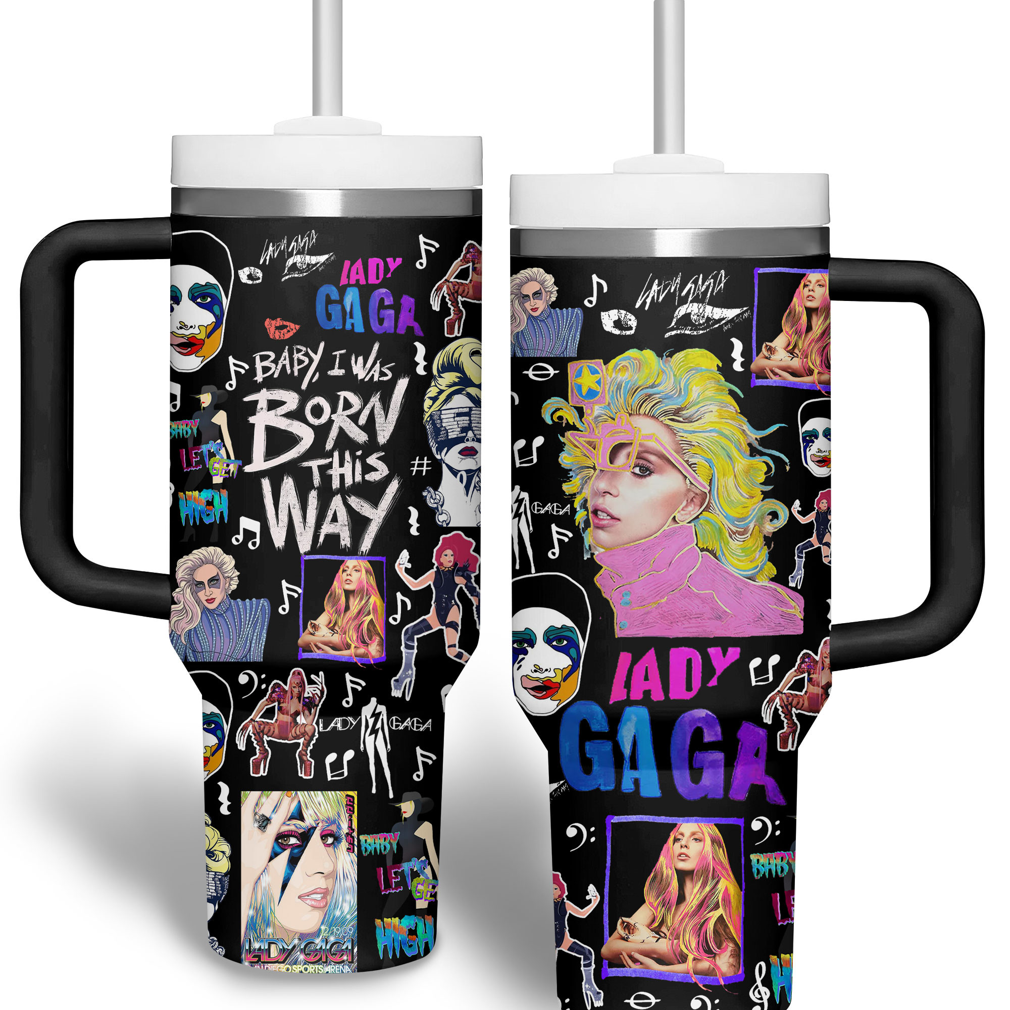Lady Gaga Music Custom Stanley Cup 40 oz 30 oz Tumbler With Handle