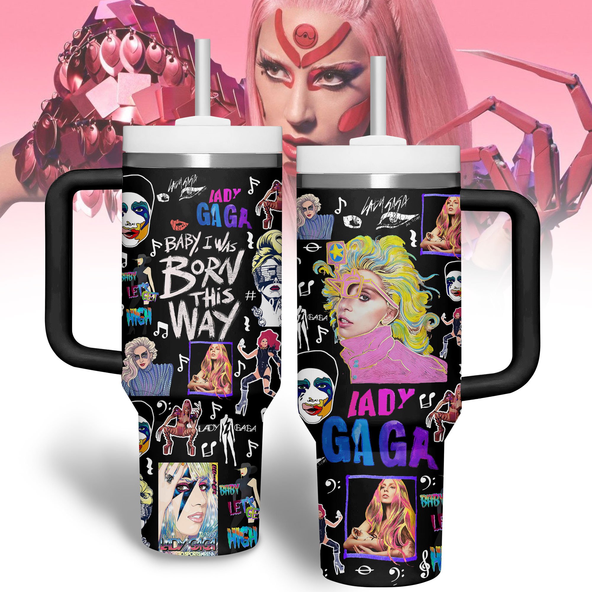 Lady Gaga Music Custom Stanley Cup 40 oz 30 oz Tumbler With Handle