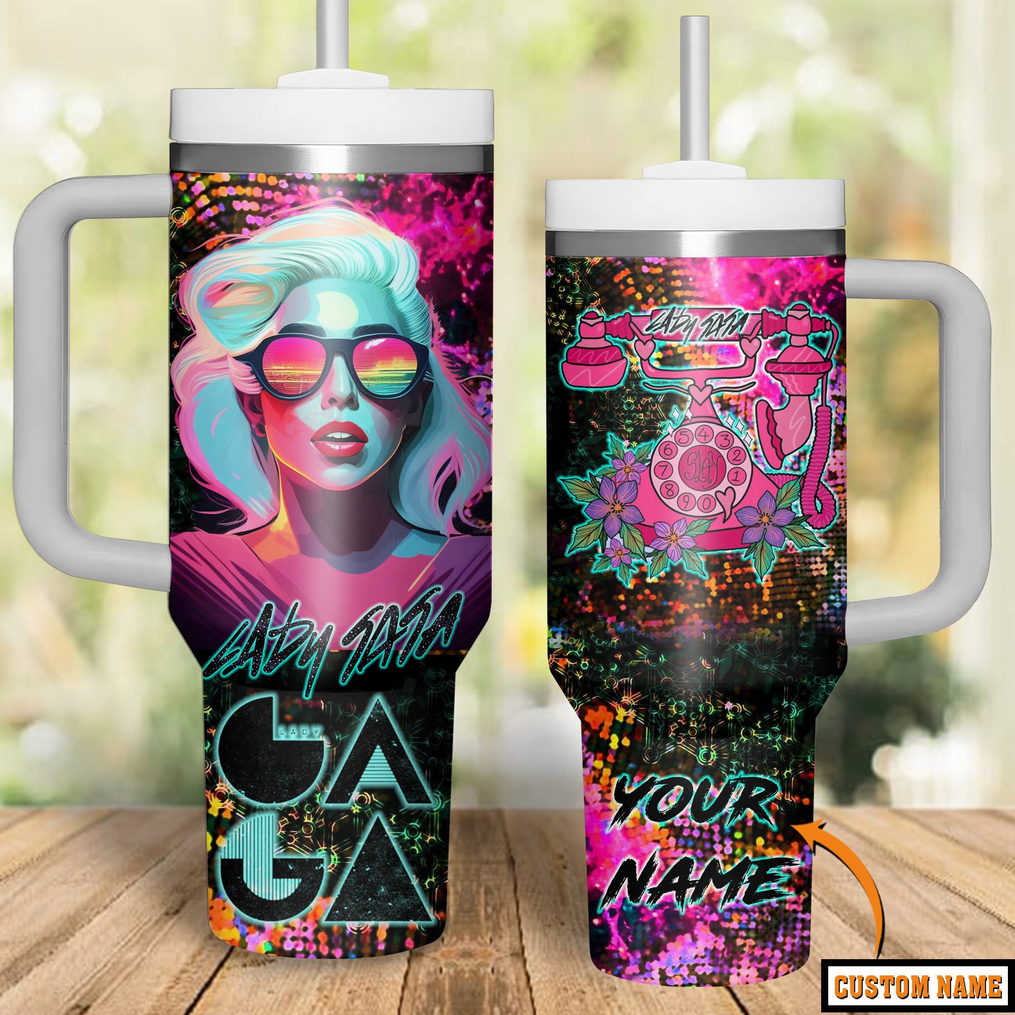 Lady Gaga Music Custom Stanley Cup 40 oz 30 oz Tumbler With Handle