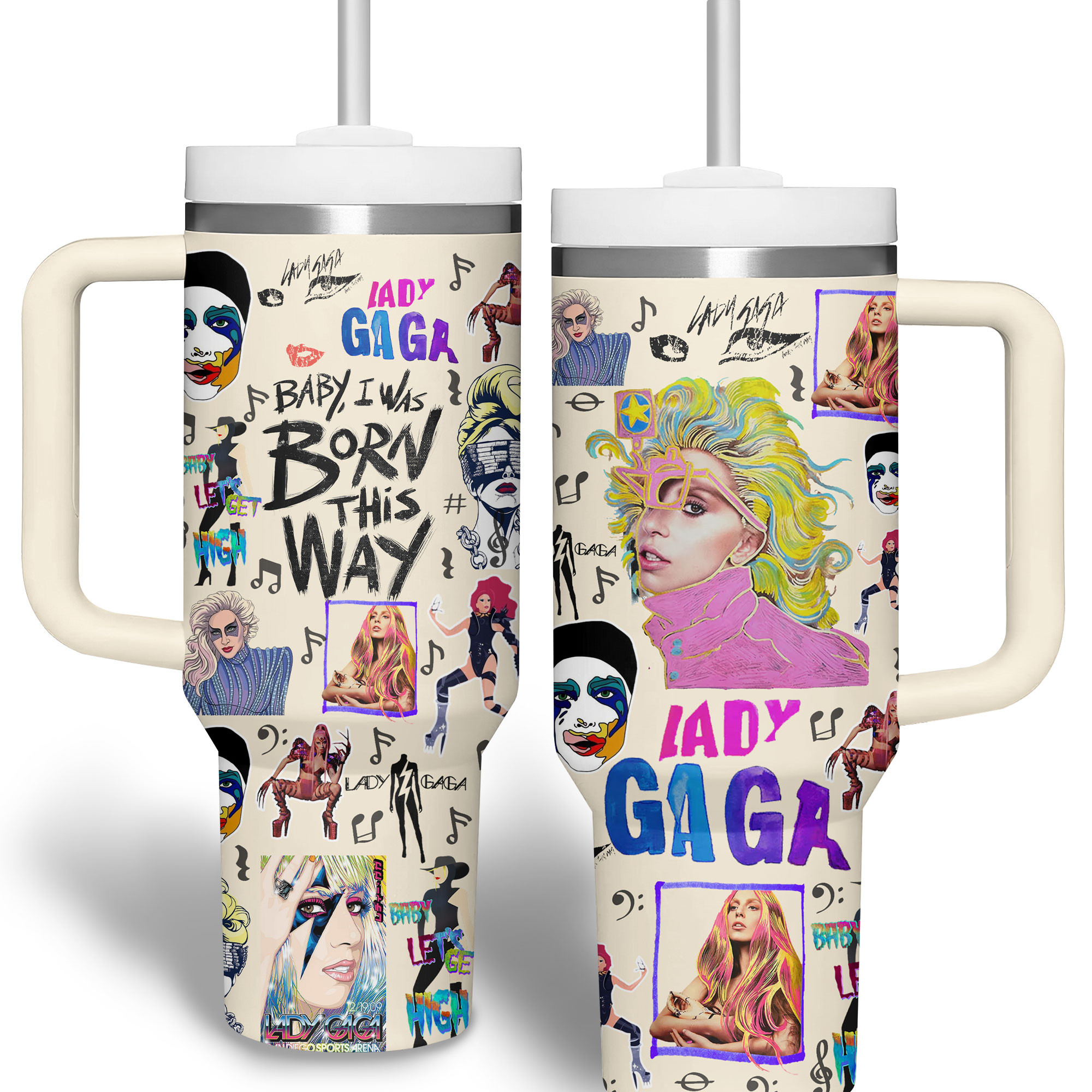 Lady Gaga Music Custom Stanley Cup 40 oz 30 oz Tumbler With Handle