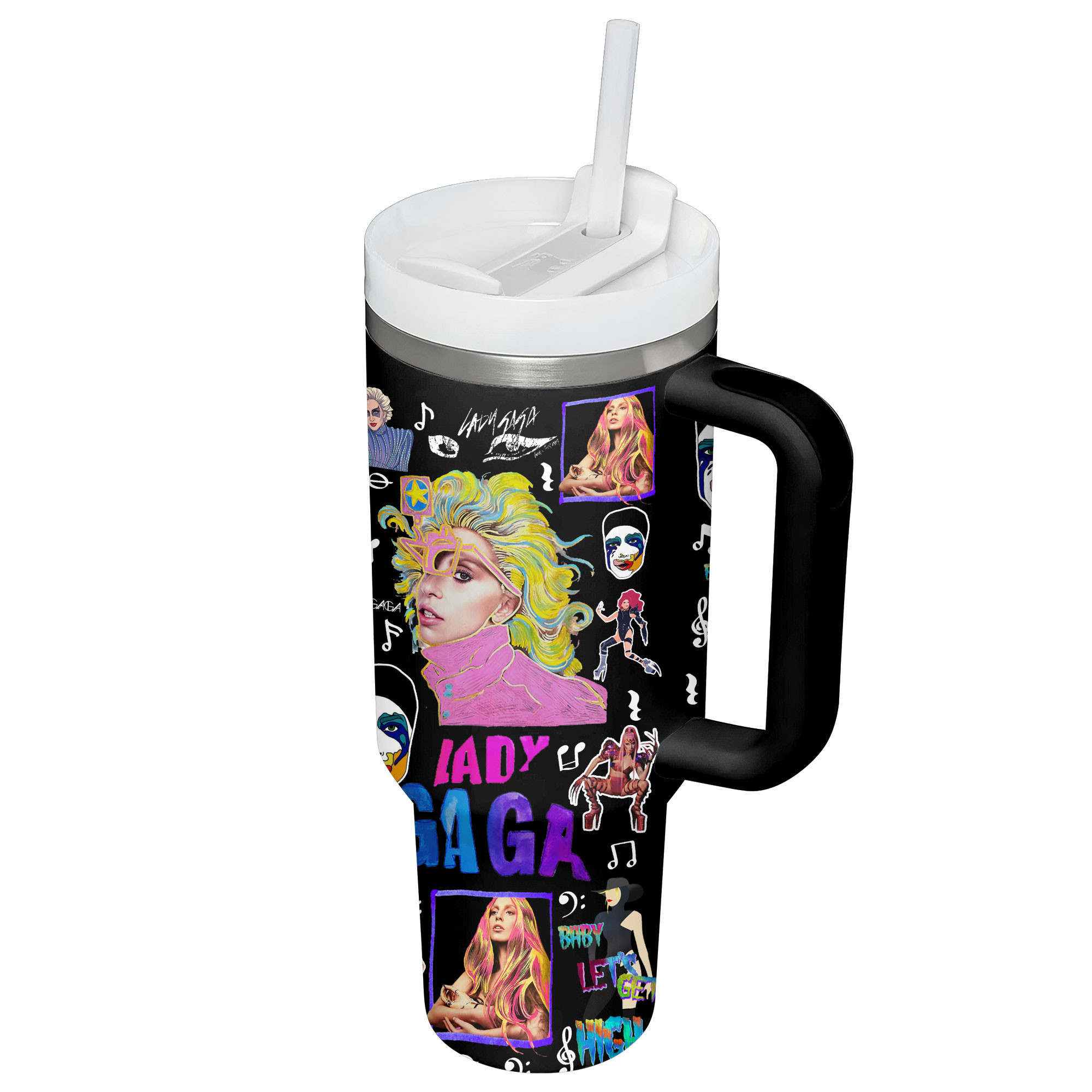 Lady Gaga Music Custom Stanley Cup 40 oz 30 oz Tumbler With Handle
