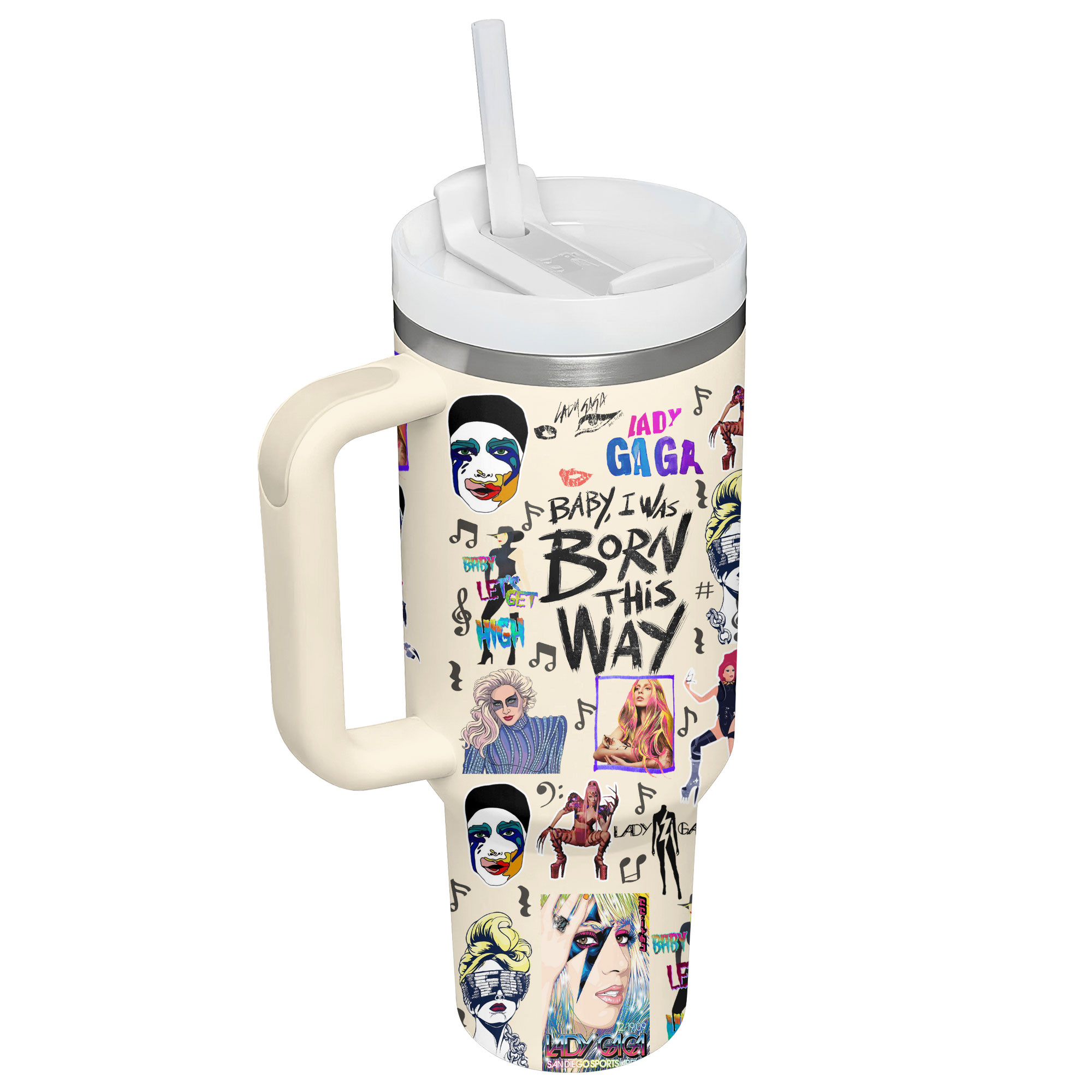 Lady Gaga Music Custom Stanley Cup 40 oz 30 oz Tumbler With Handle