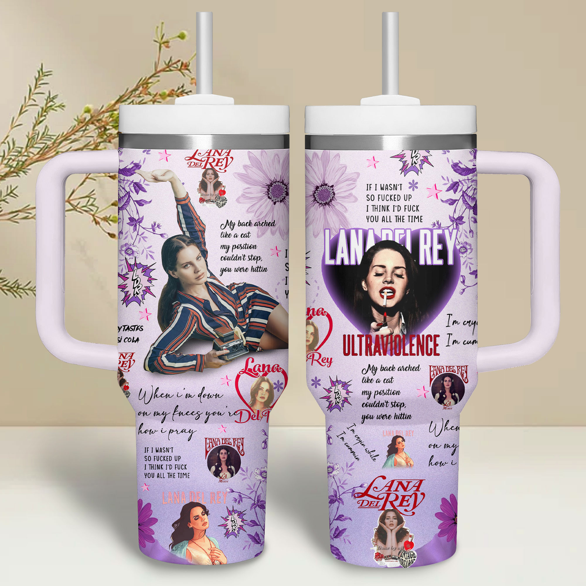 Lana Del Rey Music Custom Stanley Cup 40 oz 30 oz Tumbler With Handle