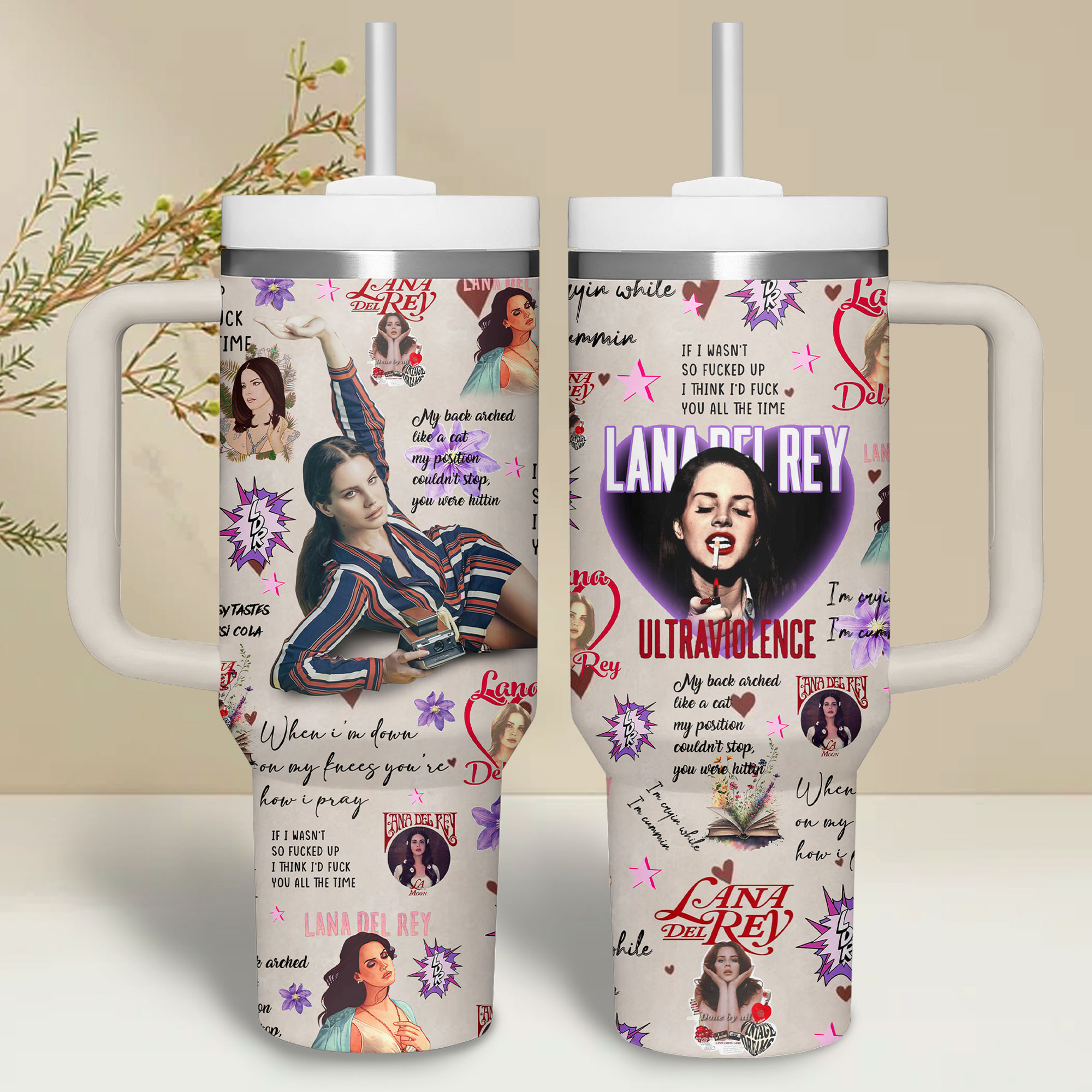 Lana Del Rey Music Custom Stanley Cup 40 oz 30 oz Tumbler With Handle