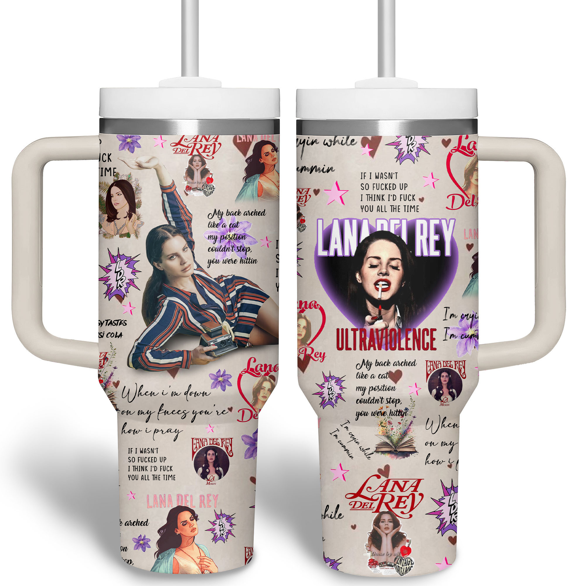 Lana Del Rey Music Custom Stanley Cup 40 oz 30 oz Tumbler With Handle