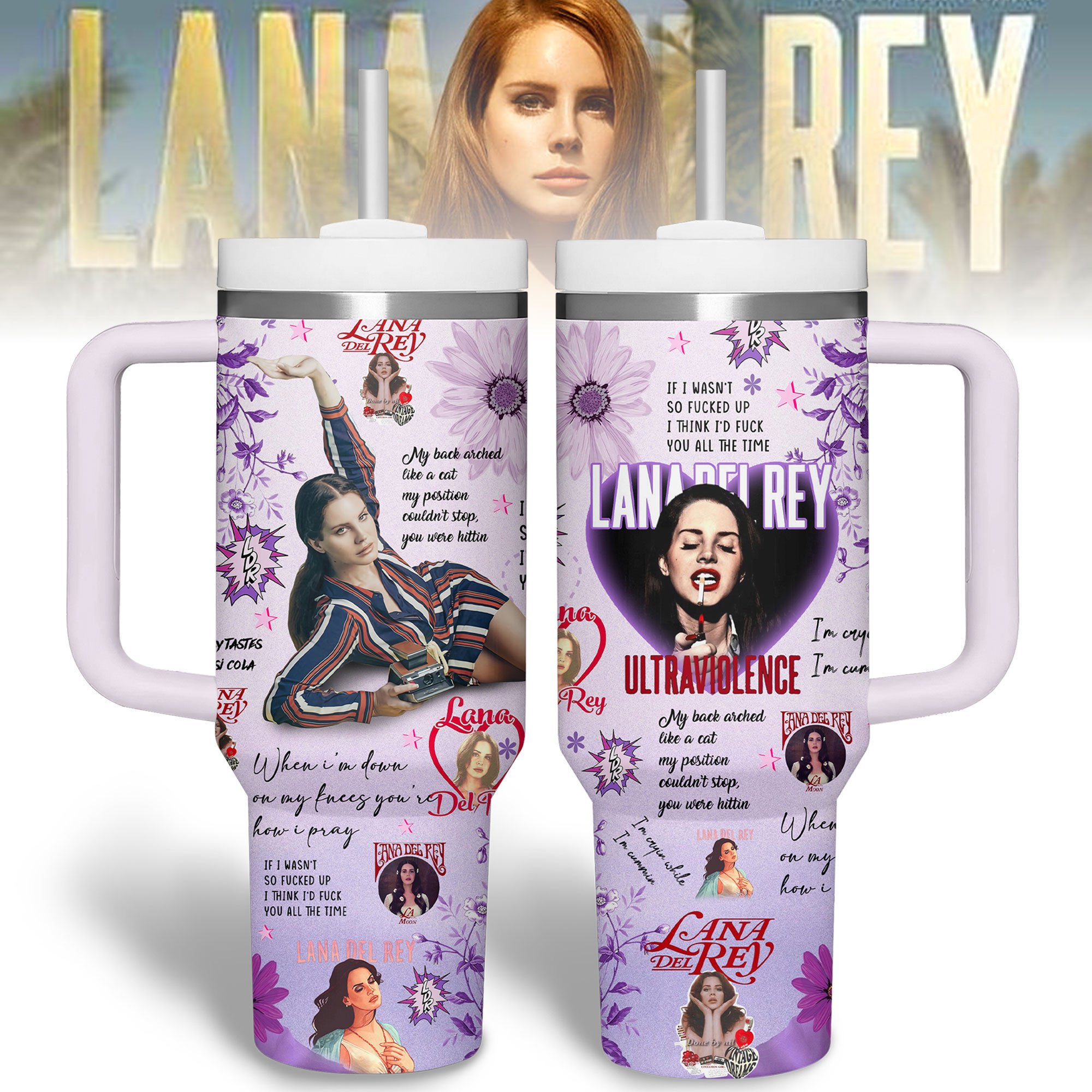 Lana Del Rey Music Custom Stanley Cup 40 oz 30 oz Tumbler With Handle
