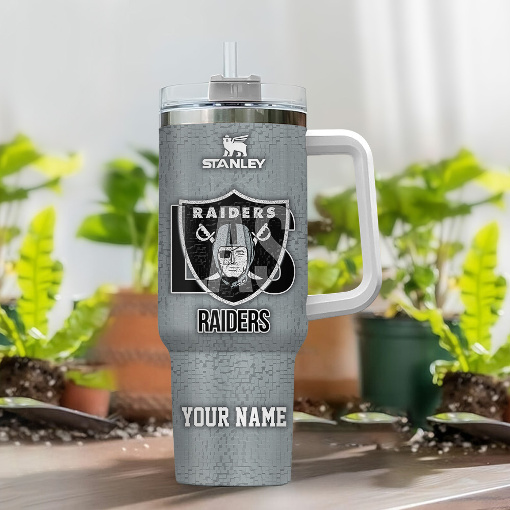 Las Vegas Raiders NFL 3D Logo Custom Stanley Cup 40 oz 30 oz Tumbler With Handle